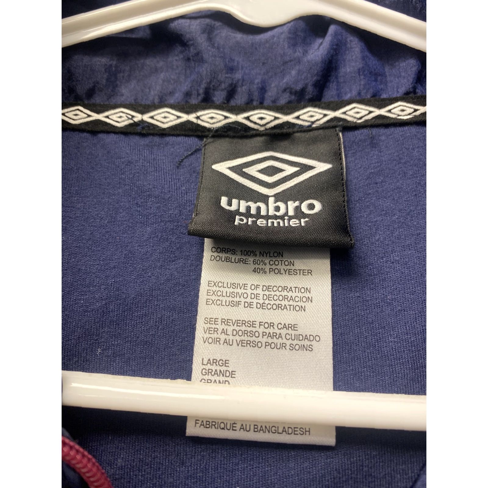 Umbro Umbro Womens Jacket Windbreaker Premier Lined Retro Blue Size Large/108-11 Size L / US 10 / IT 46 - 4 Thumbnail