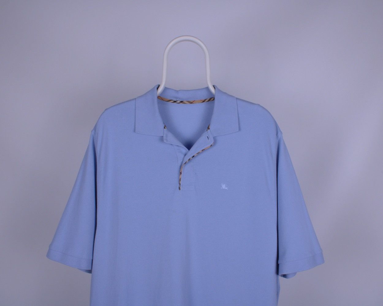 Burberry × Vintage Burberry London Blue Big Size Long Polo Shirt Size US XL / EU 56 / 4 - 2 Thumbnail
