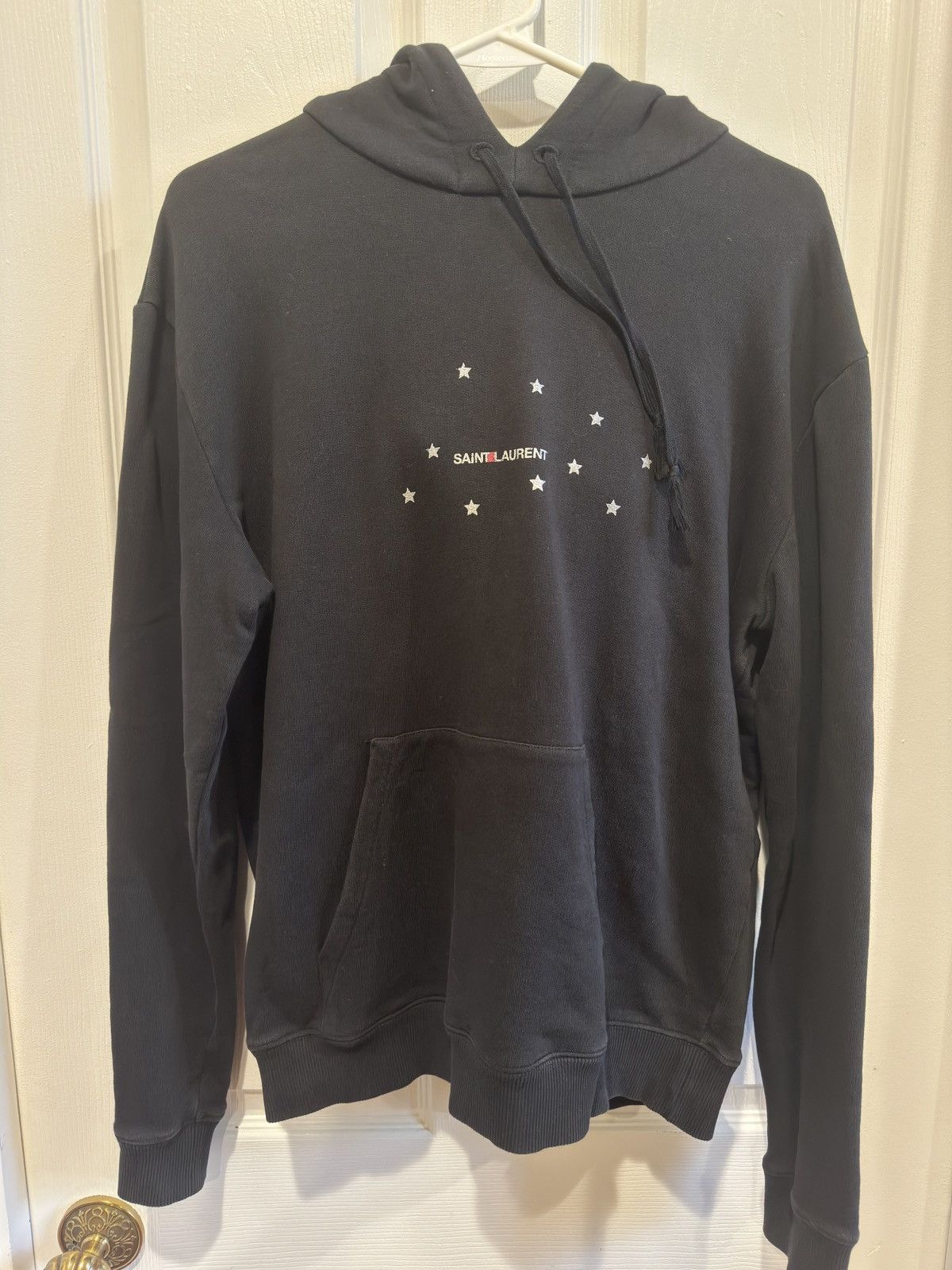 image of YVES Saint Laurent Black Hoodie Small Stars Great Condition, Men's