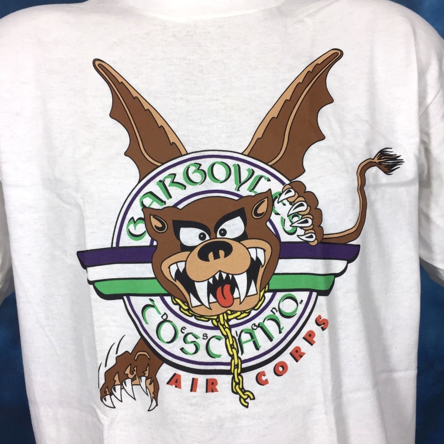 Hanes vtg 90s UNITED STATES ARMY AIR CORPS GARGOYLES T-SHIRT MEDIUM cartoon Hanes White Men 80s 90s Crew Neck Short Sleeve Vintage DEADSTOCK Size US M / EU 48-50 / 2 - 5 Thumbnail