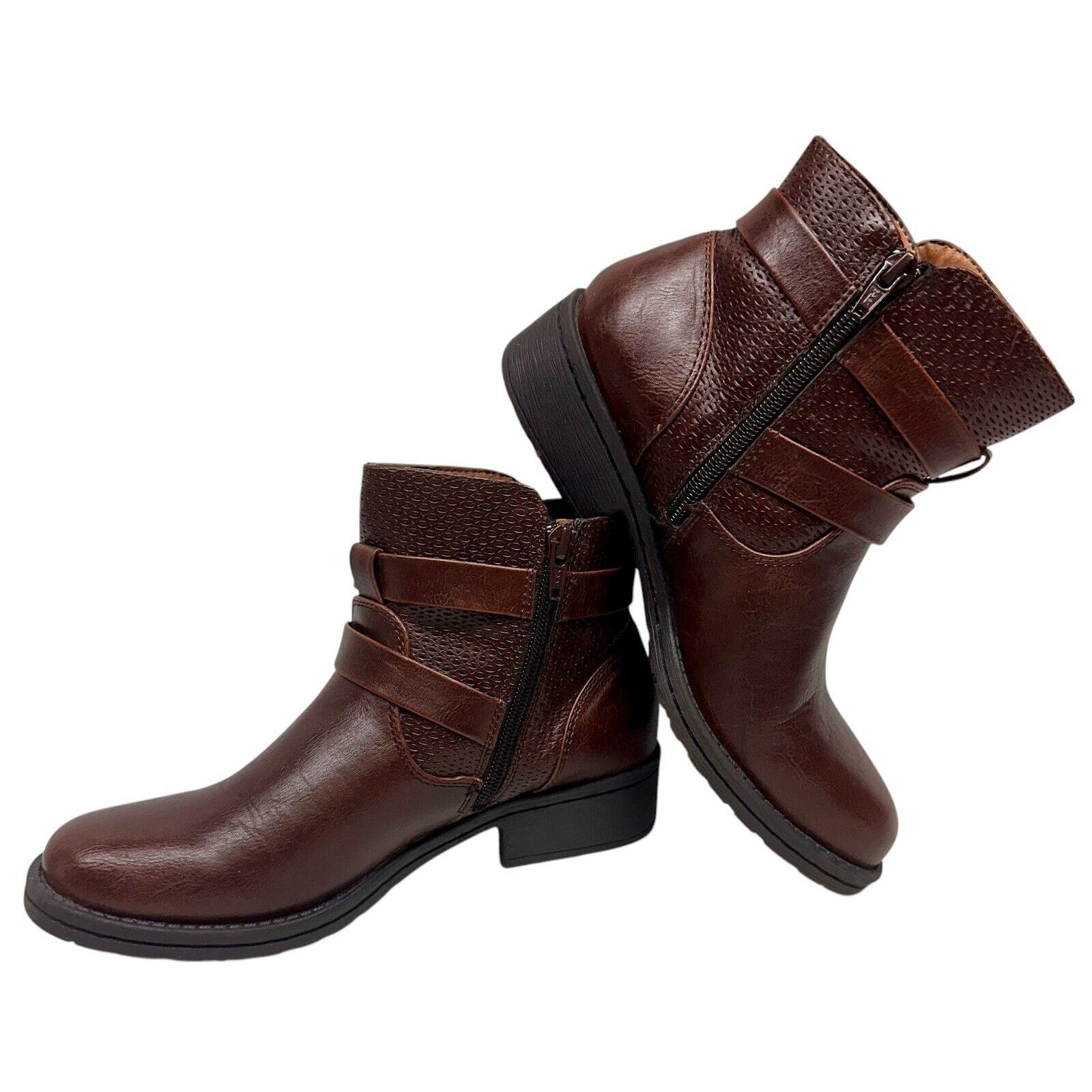 G.H. Bass & Co. GH Bass & Co 7M Zabrina Ankle Bootie Brown Faux Leather Size US 7 / IT 37 - 6 Thumbnail