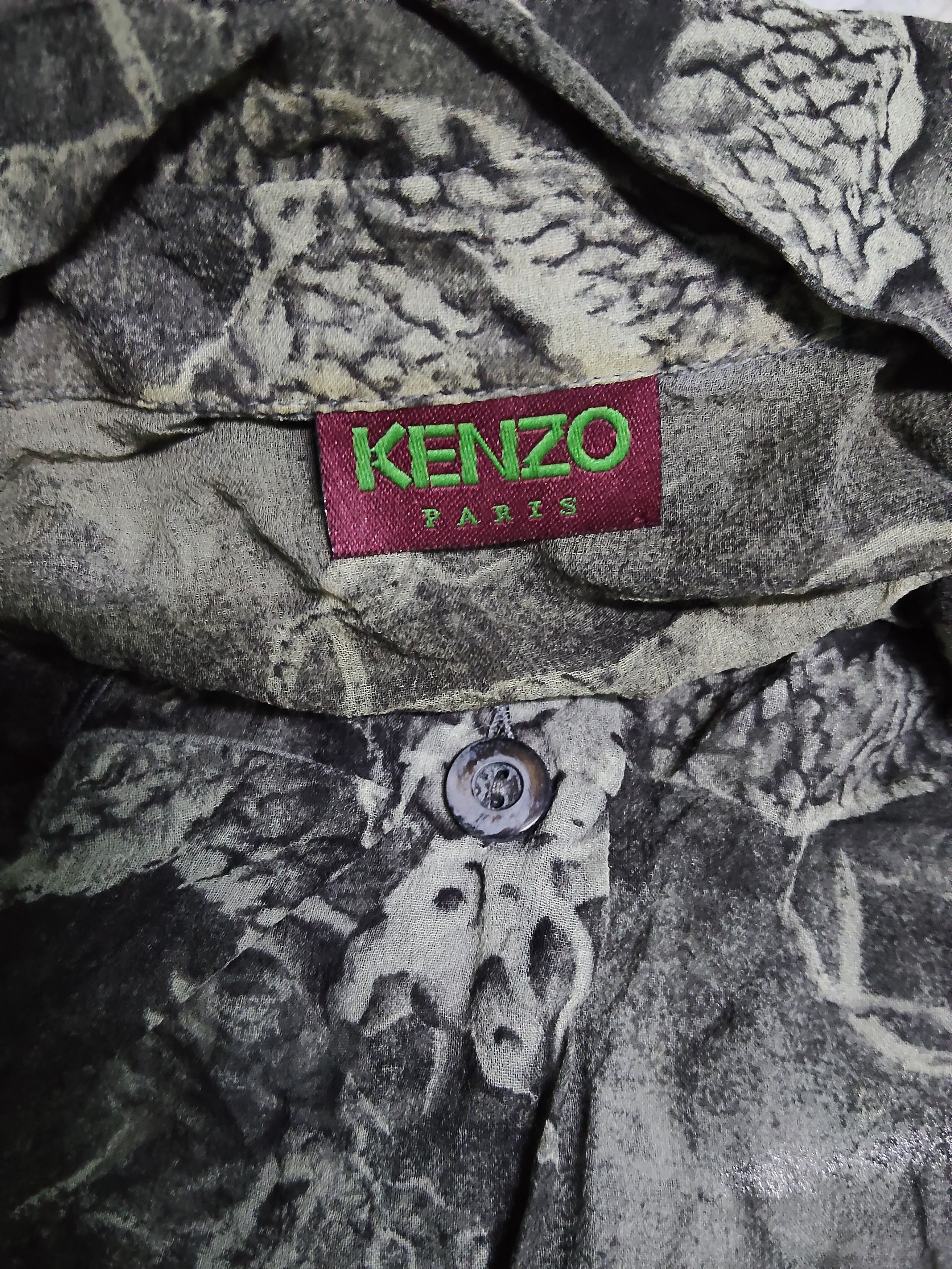 Kenzo × Vintage vintage KENZO PARIS dragon silk button ups shirt Size M / US 6-8 / IT 42-44 - 3 Thumbnail