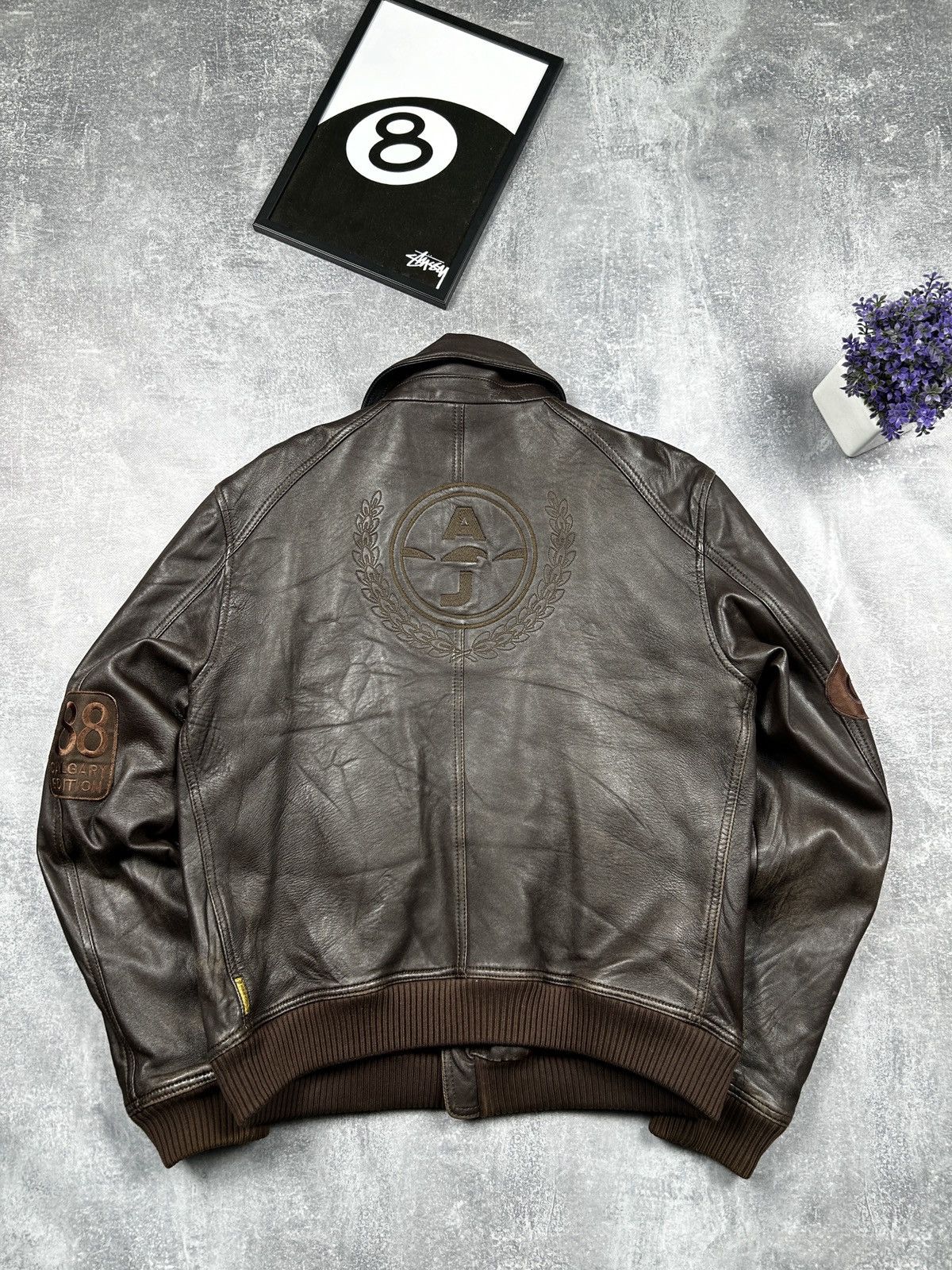 ジャケット・アウター 90s EMPORIO ARMANI Bi-color Leather JKT Emporio Armani Leather Jacket (Size S) – VintageFolk