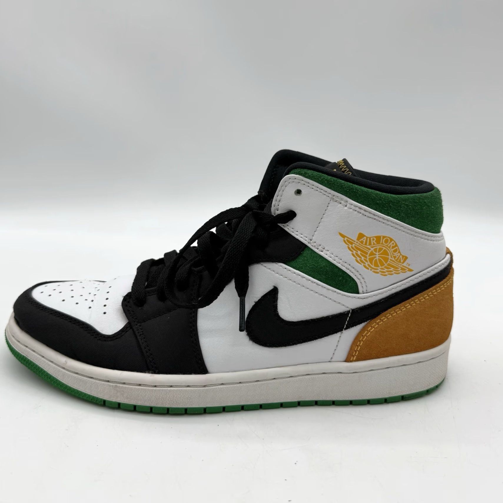 Jordan Brand Nike Air Jordan 1 Mid SE Oakland Men's 8.5 White/Laser Orange/Black/Lucky Green Sneakers 852542-101 Size US 9 / EU 42 - 6 Thumbnail