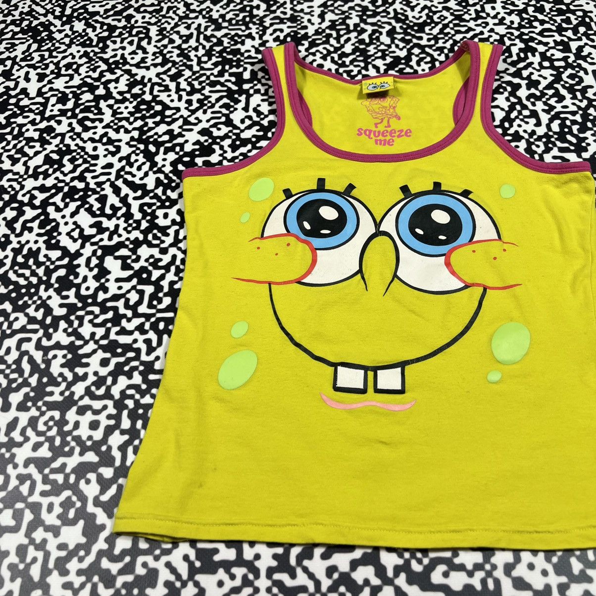 Cartoon Network Vintage Y2K Spongebob Squarepants Humor Face Tank Top Size XS / US 0-2 / IT 36-38 - 3 Thumbnail
