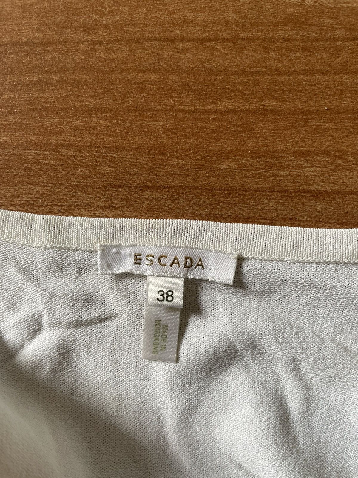 Designer × Escada × Vintage Escada White Tank Top Beaded Size XS / US 0-2 / IT 36-38 - 4 Thumbnail