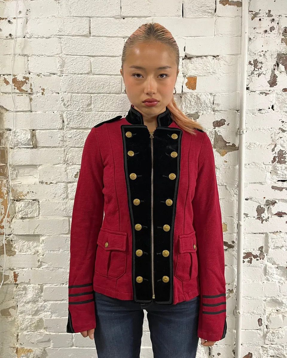 Polo Ralph Lauren Ralph Lauren Red & Black Buttoned Officer Zip-Up Jacket Size M / US 6-8 / IT 42-44 - 2 Thumbnail