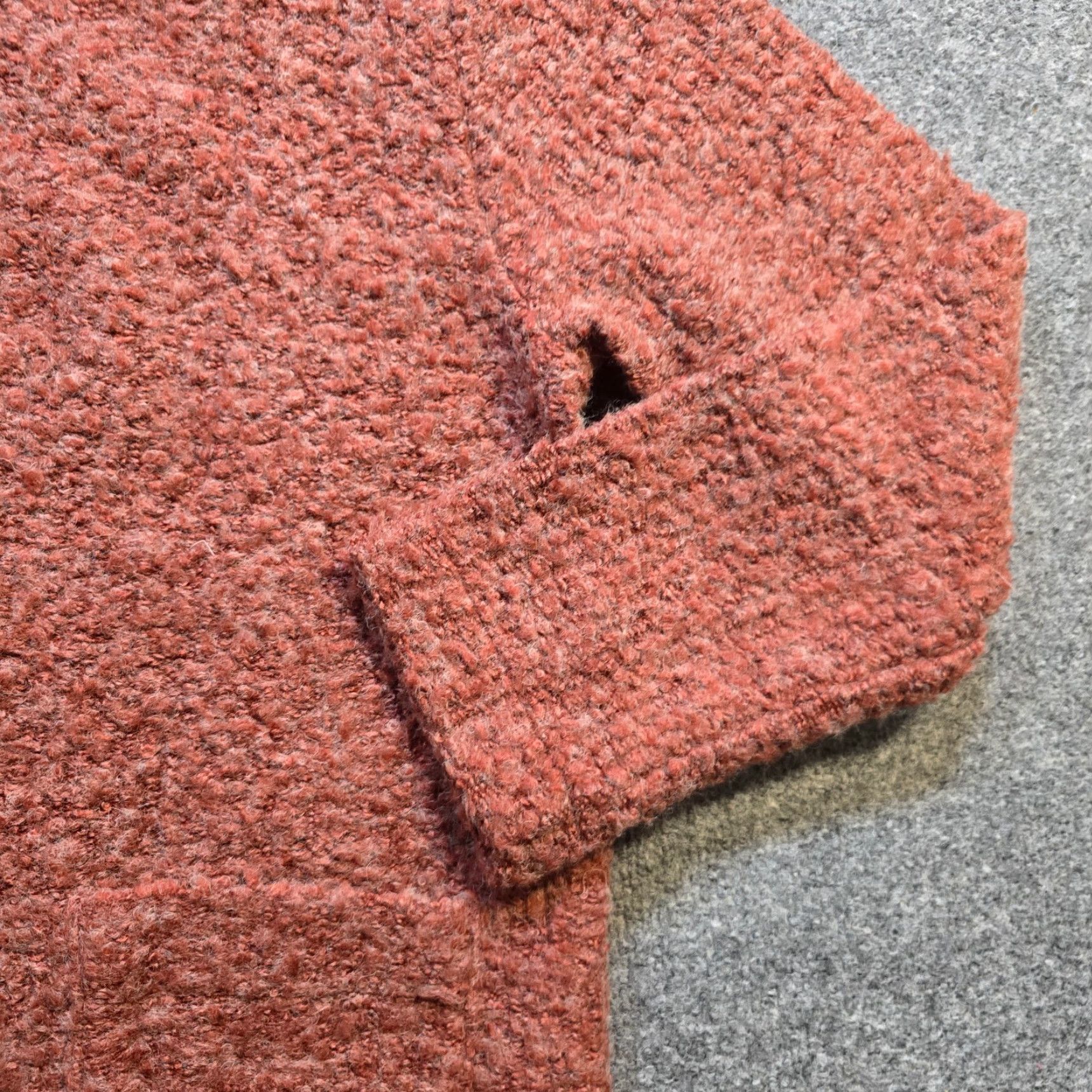 Vintage Focus Cardigan Womens Size Large Brown Orange Wool Boucle Full Zip Casual Size L / US 10 / IT 46 - 3 Thumbnail