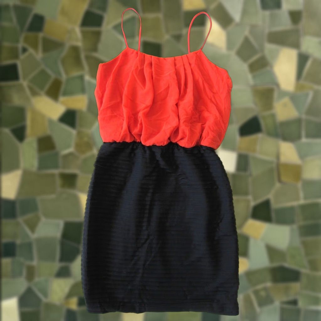 Vintage NWT En Focus Orange Satin Black Pleated Spaghetti Strap Maxi Tank Sun Dress 6 Size M / US 6-8 / IT 42-44 - 1 Thumbnail