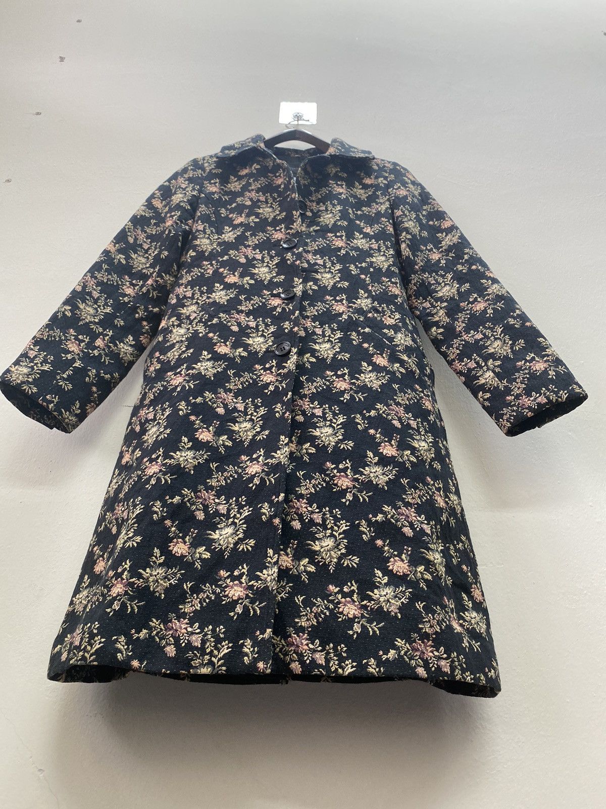 If Six Was Nine Japanese Fashion Peyton Place Black Floral Trench Coat Size S / US 4 / IT 40 - 5 Thumbnail