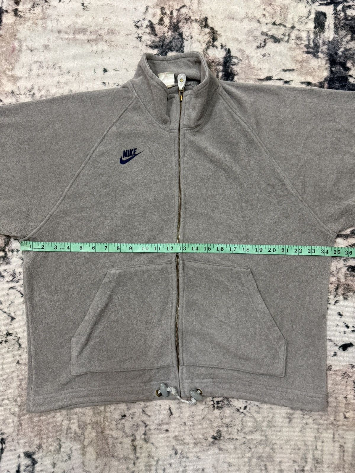 Nike × Vintage Vintage 90s Nike Swoosh Boxy Fleece Zip up Sweater Size US L / EU 52-54 / 3 - 13 Thumbnail