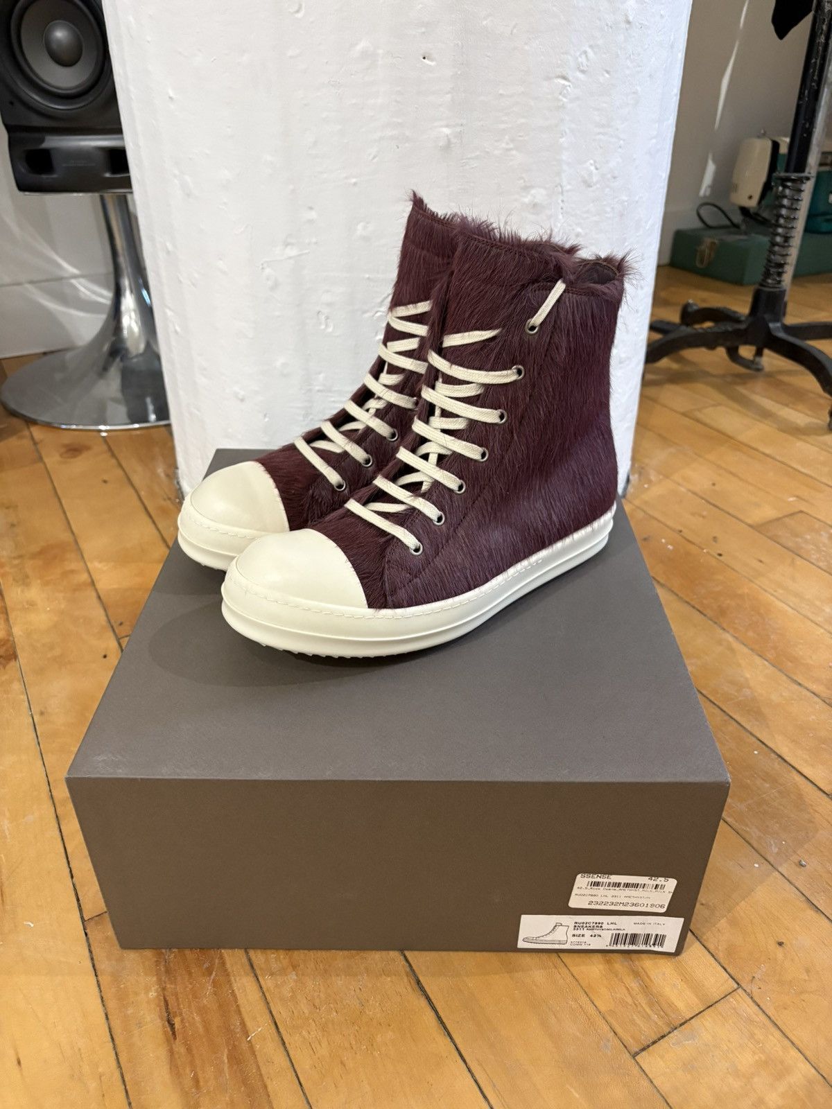 Rick Owens Rick Owens FW23 "Luxor" Amethyst pony hair ramones Size US 9.5 / EU 42-43 - 1 Thumbnail