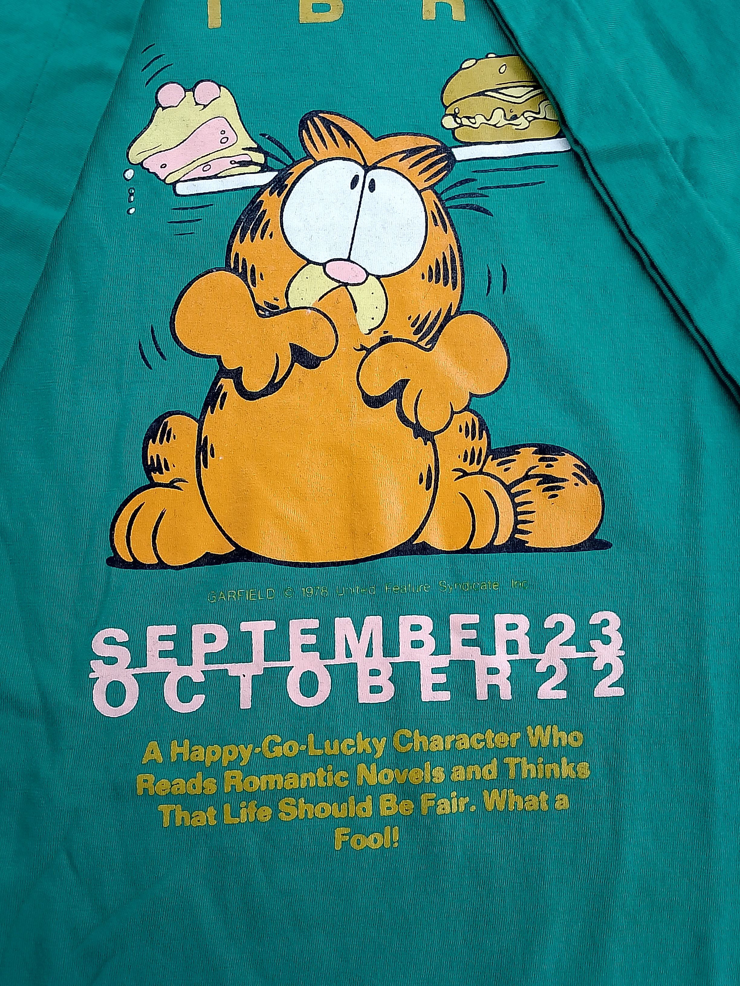 💥 Vintage Garfield Libra Zodiac Edition Cartoon T-shirt