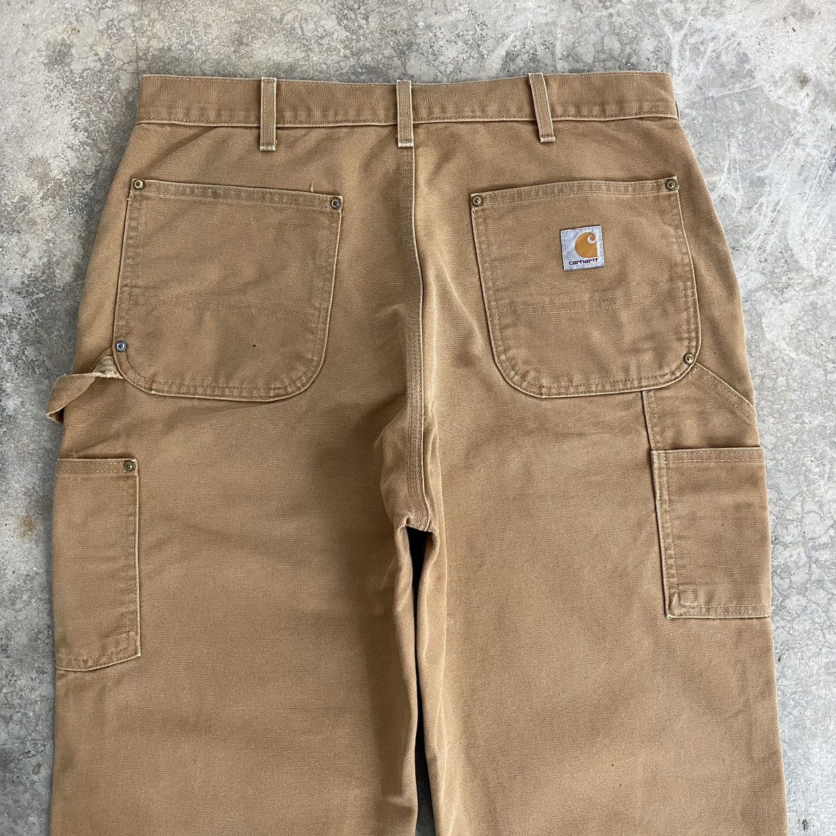Carhartt VTG Carhartt Double Knee Faded Tan Dirty Carpenter Pants Size US 34 / EU 50 - 20 Thumbnail