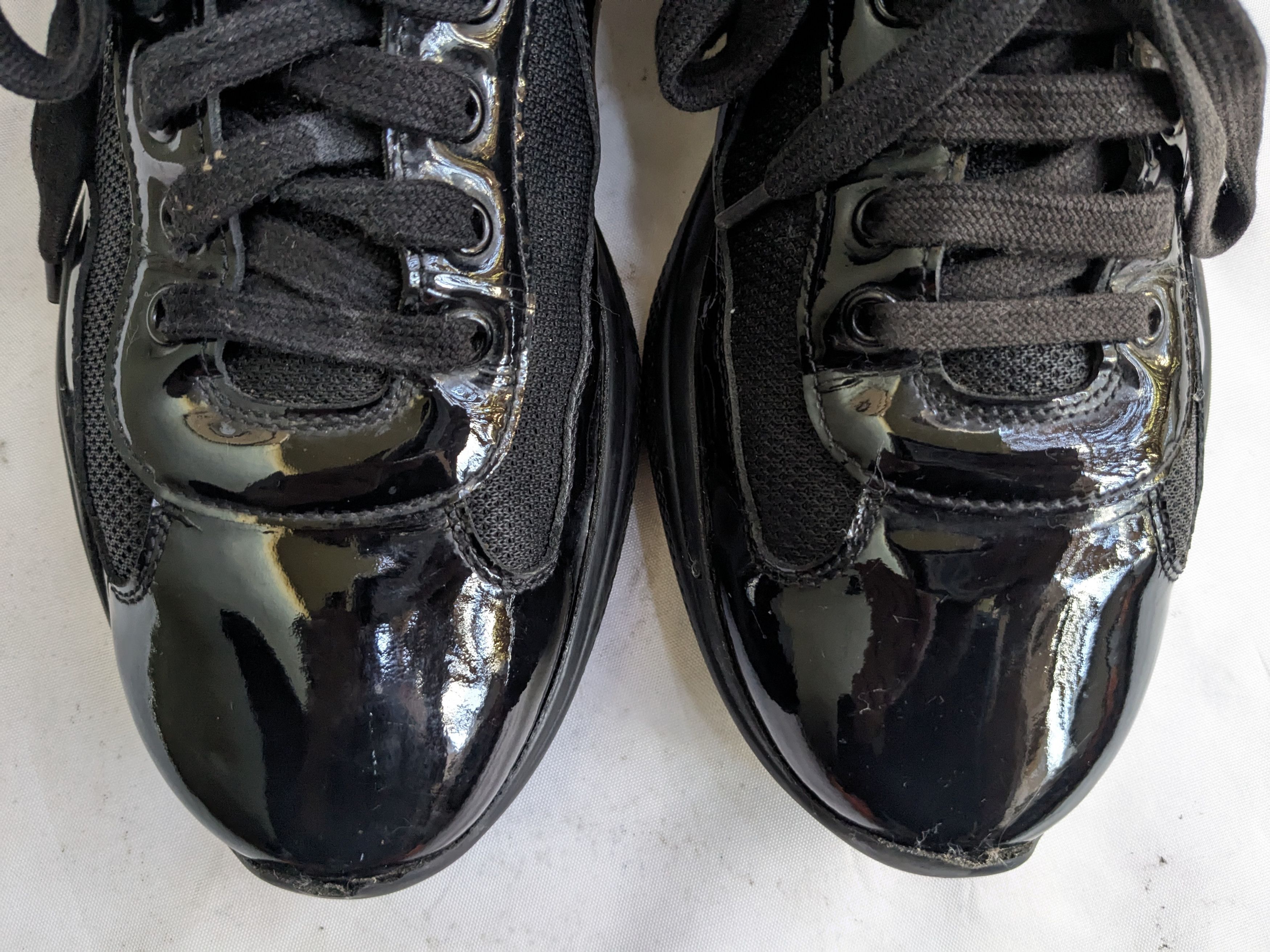 Prada Prada Sneakers Black Patent Leather Red 10 Lo Tops Size US 10 / EU 43 - 2 Thumbnail