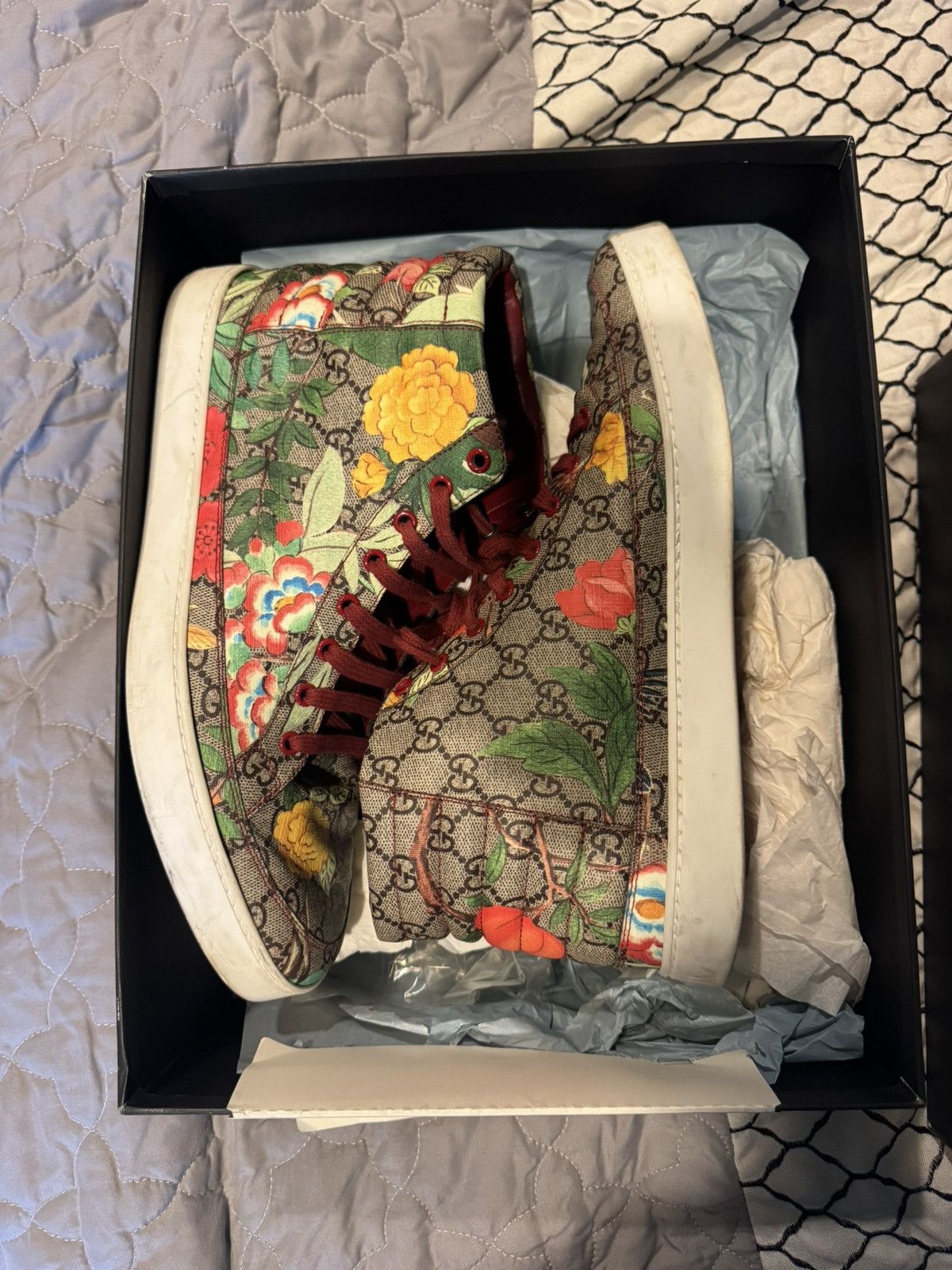 Gucci Gucci GG Supreme Tian High Top Sneakers Size US 13 / EU 46 - 2 Thumbnail