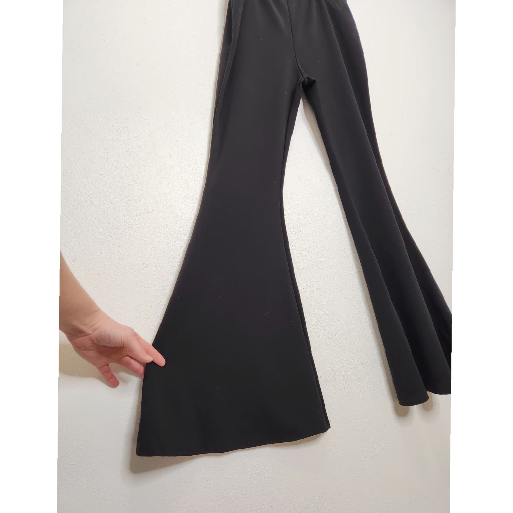 Vintage VINTAGE y2k Black Flare Elastic Pants Just Polly Punk Goth Emo Bottoms Rare Size 32" / US 10 / IT 46 - 4 Thumbnail