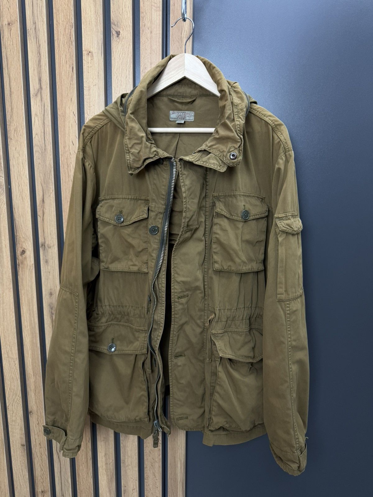 Wallace & Barnes Wallace & Barnes Olive Field Jacket Hooded Military Style Size US XXL / EU 58 / 5 - 17 Thumbnail
