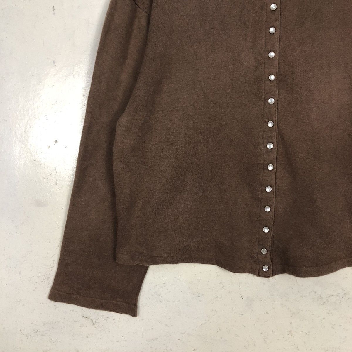 agnes b. 📌Vintage Snap Button Cardigan Agnes B. Rich Brown Size US M / EU 48-50 / 2 - 6 Thumbnail