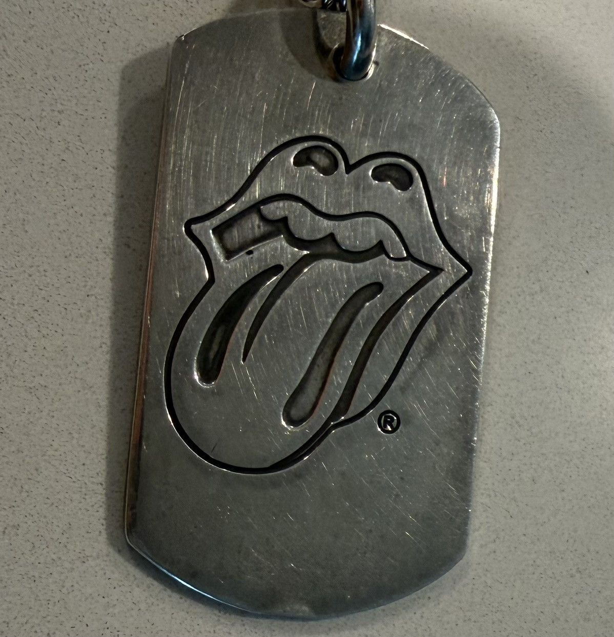 Chrome Hearts Chrome Hearts Rolling Stones Tiny Dog Tag Necklace