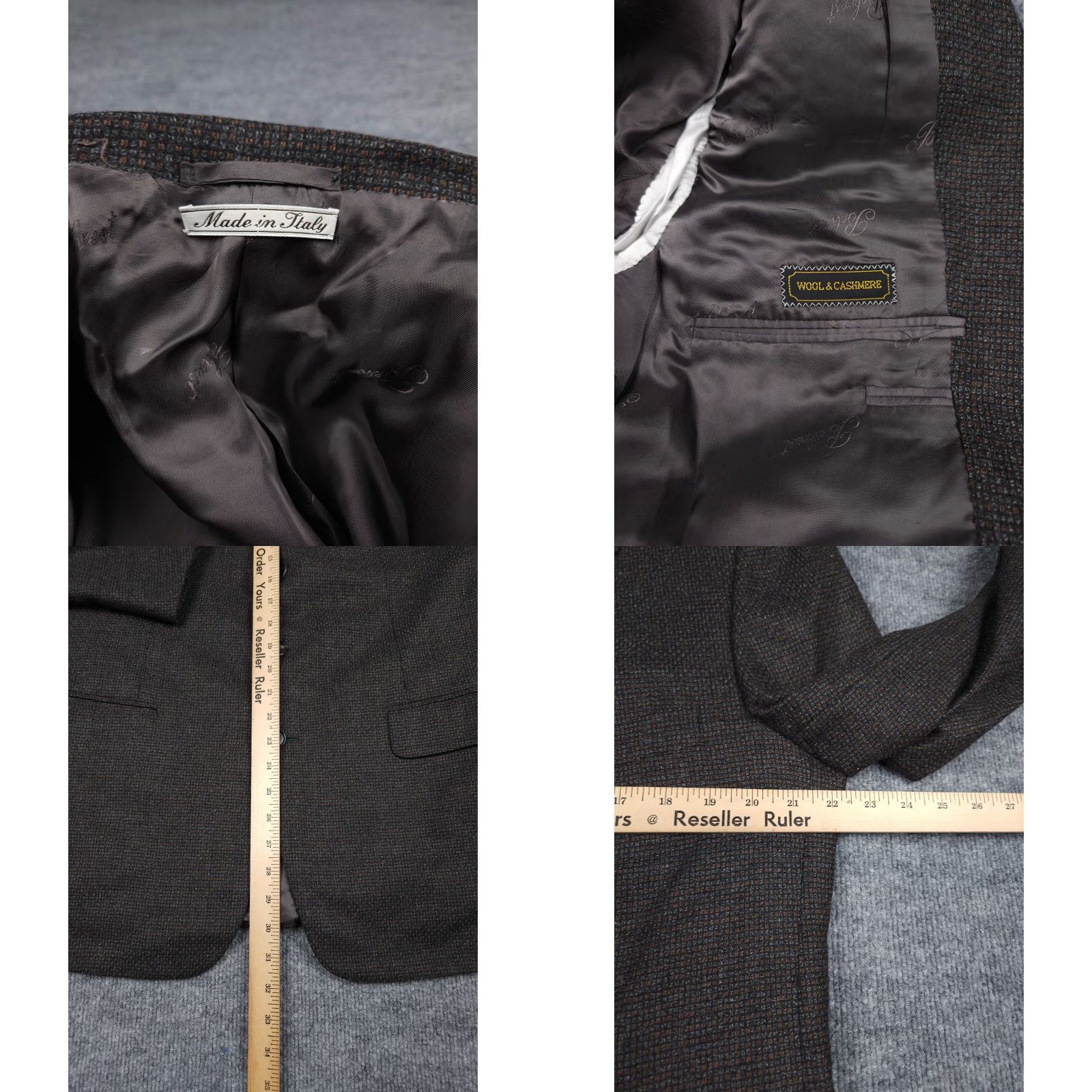 Vintage Belvest Blazer Jacket Men's 54 Gray Wool Cashmere Blend Italy Blazer 44" Chest Three-Button Single-Breasted Casual Business Formal Travel Size US L / EU 52-54 / 3 - 8 Thumbnail