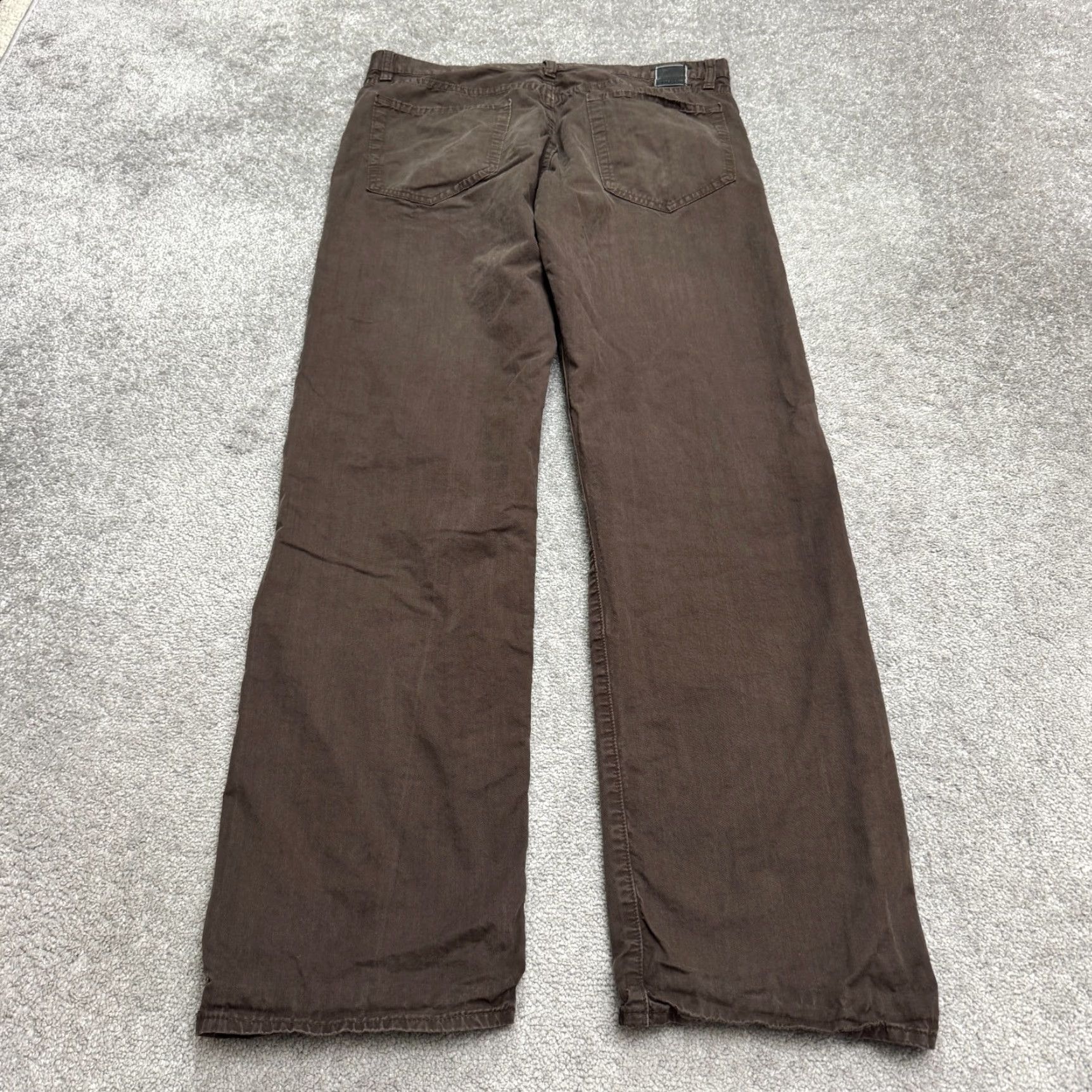Hugo Boss HUGO BOSS Jeans Mens 36x34 Brown Cotton Denim Straight Leg Button Fly 5-Pocket Regular Size US 36 / EU 52 - 2 Thumbnail