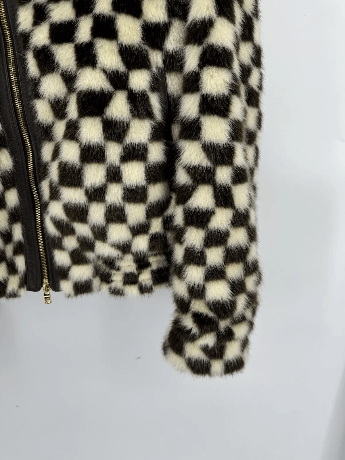 Amiri Amiri Leather Jacket CHECKERED FAUX FUR BLOUSON BLACK Size US S / EU 44-46 / 1 - 5 Thumbnail