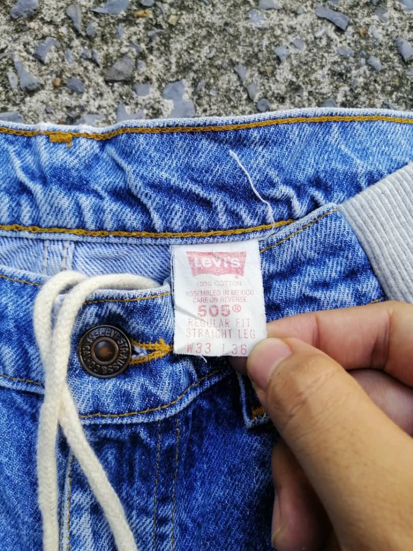 Levi's × Levi's Vintage Clothing Levi's 505 Regular Fit Straight Leg Custom Nike Pants Jeans Size US 30 / EU 46 - 8 Thumbnail
