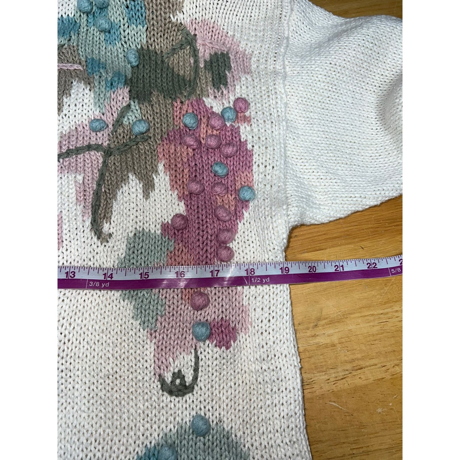 Vintage Womens Vintage Knit Sweater Shenanigans Floral Grape VTG L Size L / US 10 / IT 46 - 8 Thumbnail