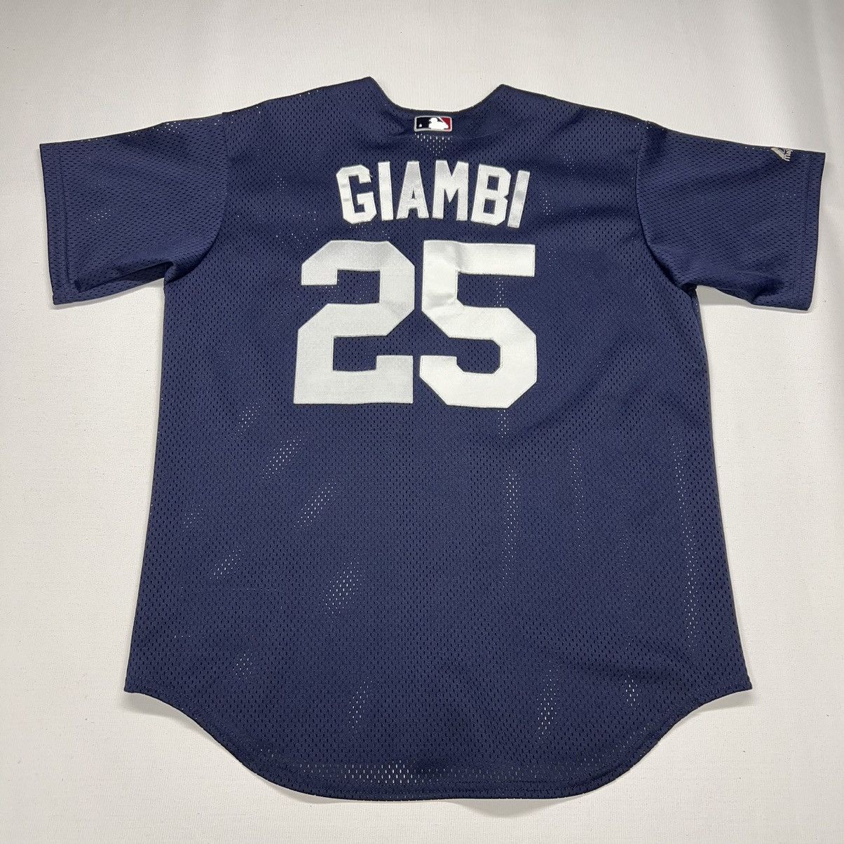 Majestic × New York Yankees × Vintage VTG Yankees Jersey Blue Giambi #25 Majestic MLB Baseball Size US M / EU 48-50 / 2 - 1 Thumbnail