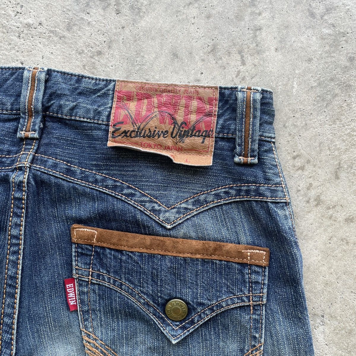 Edwin × Japanese Brand × Jean W33 Vintage Edwin Distressed Denim Faded Jeans Pants Size US 33 - 9 Thumbnail