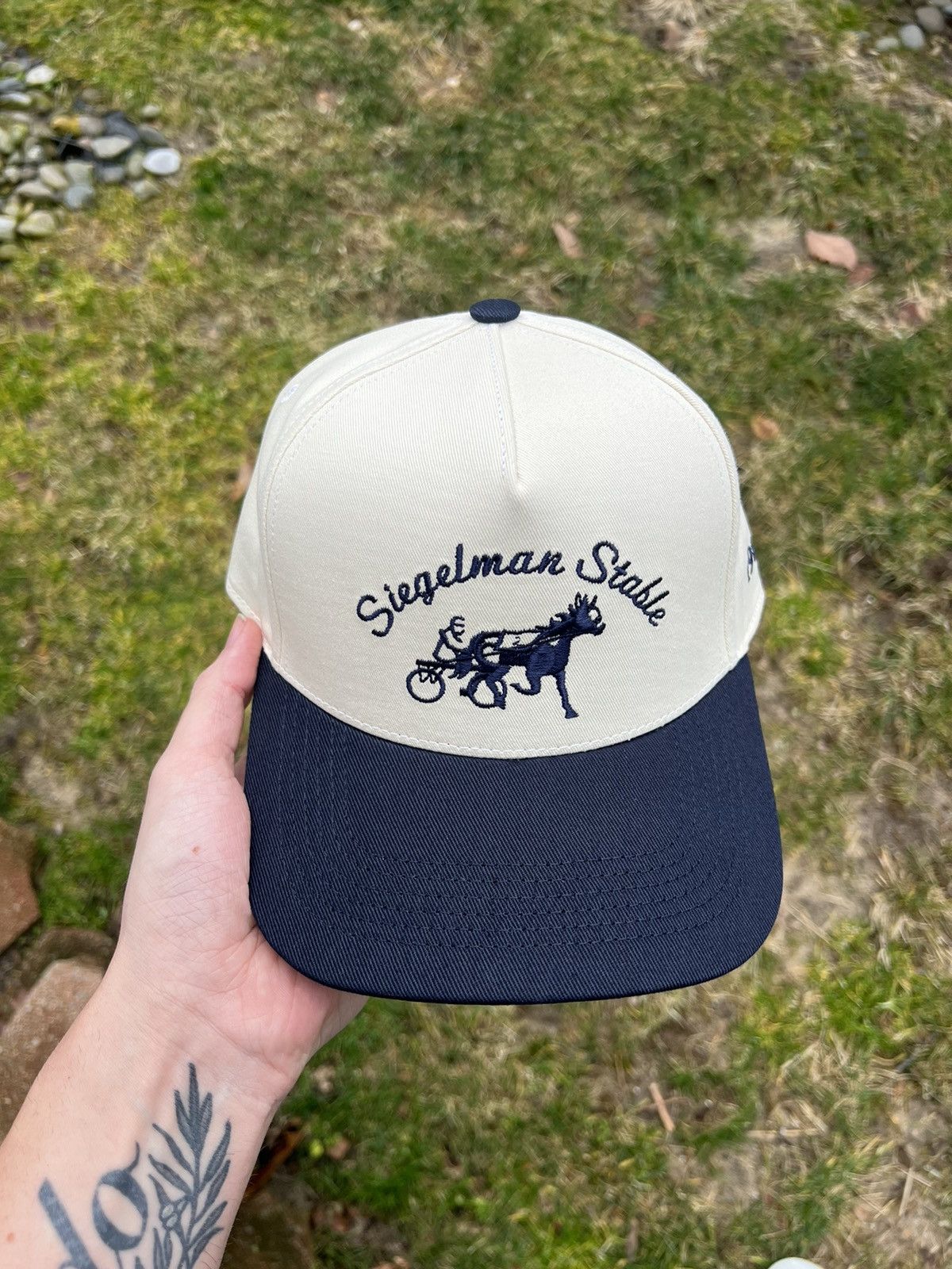 Siegelman Stable Cream Blue Snapback Hat