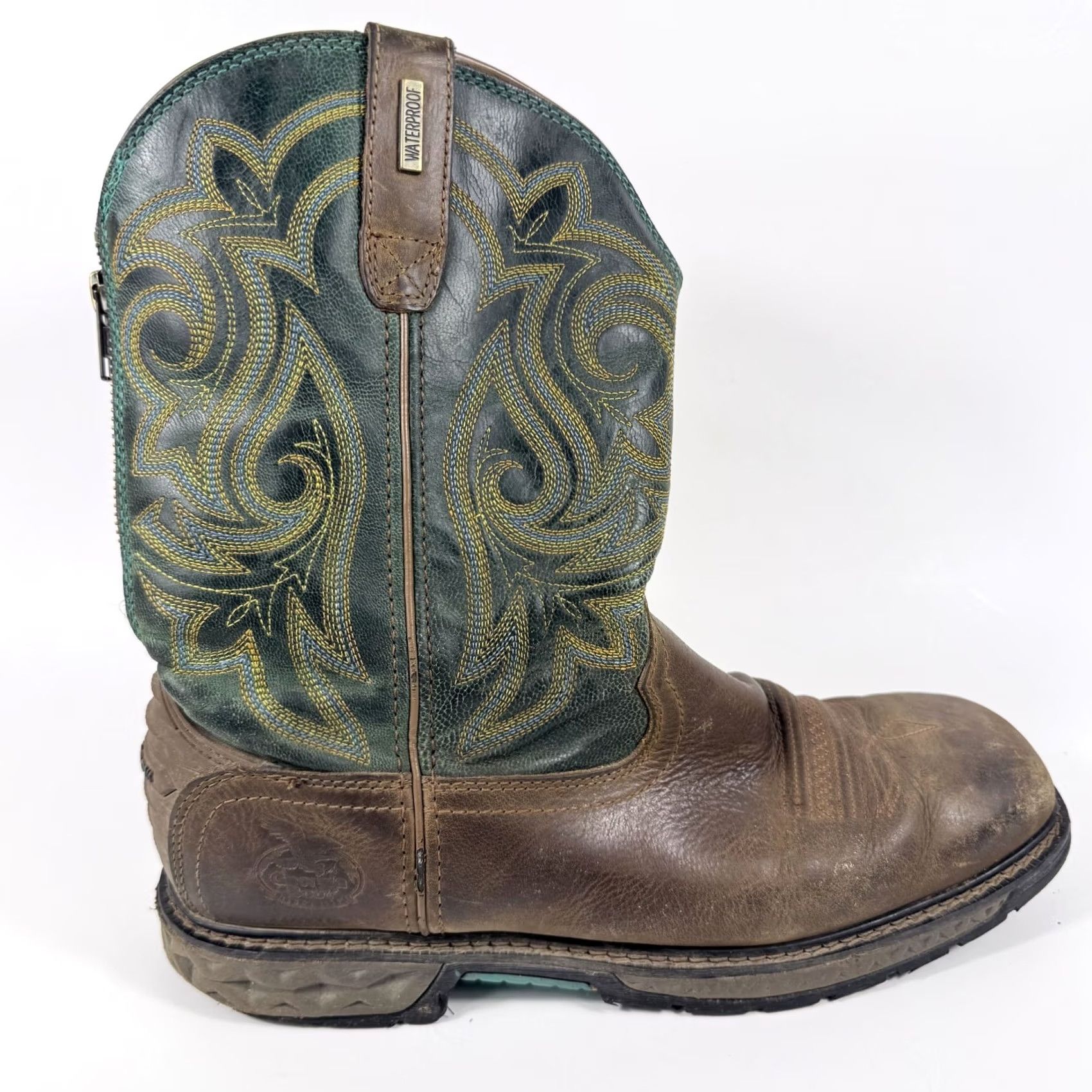 Vintage Georgia Carbo-Tec LT Pull-On Boots Women Brown Leather Steel Toe Waterproof - 9M Size US 9 / IT 39 - 2 Thumbnail