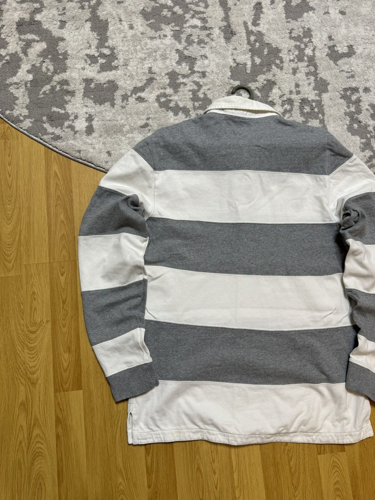 Nike × Vintage Vintage Nike Striped Rugby Shirt Jersey Logo y2k Longsleeve Size US L / EU 52-54 / 3 - 10 Thumbnail