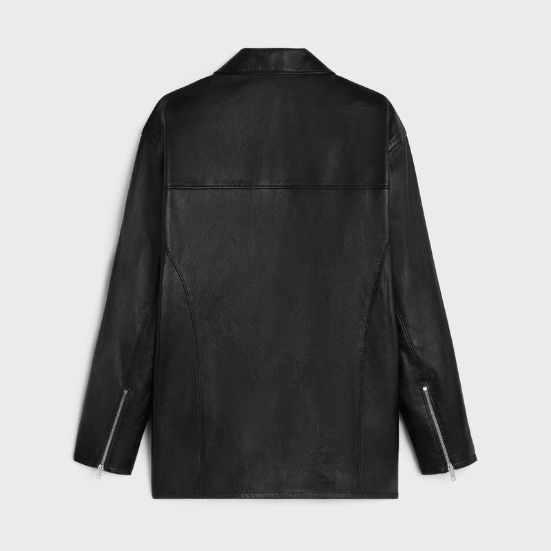 Celine o1bcso1str0126 2D531305Q Car Coat Jacket in Black Size L / US 10 / IT 46 - 2 Thumbnail