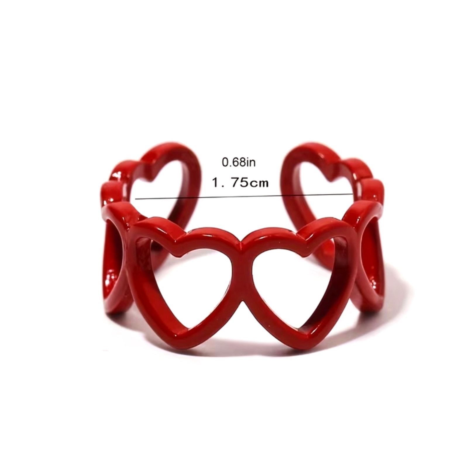 Other Vintage Inspired Hollow Heart Shaped Adjustable Ring Silvery Size ONE SIZE - 8 Thumbnail