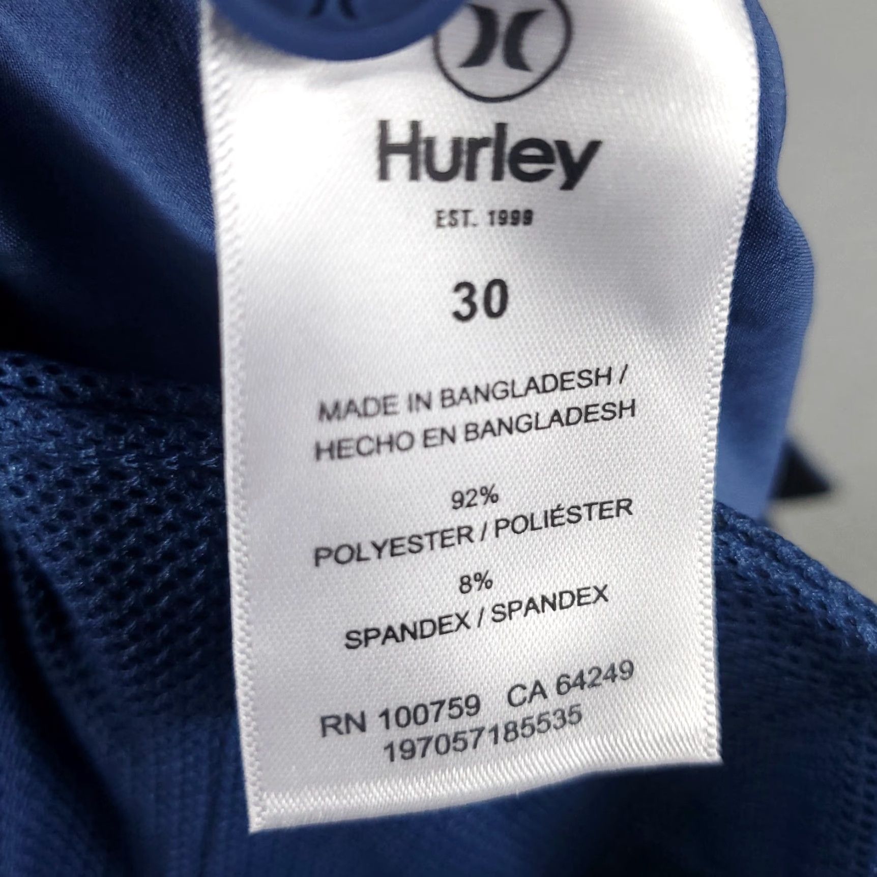 Hurley Hurley Shorts Mens 30 Blue Flat Front Chino Hybrid Casual Size US 30 / EU 46 - 6 Thumbnail