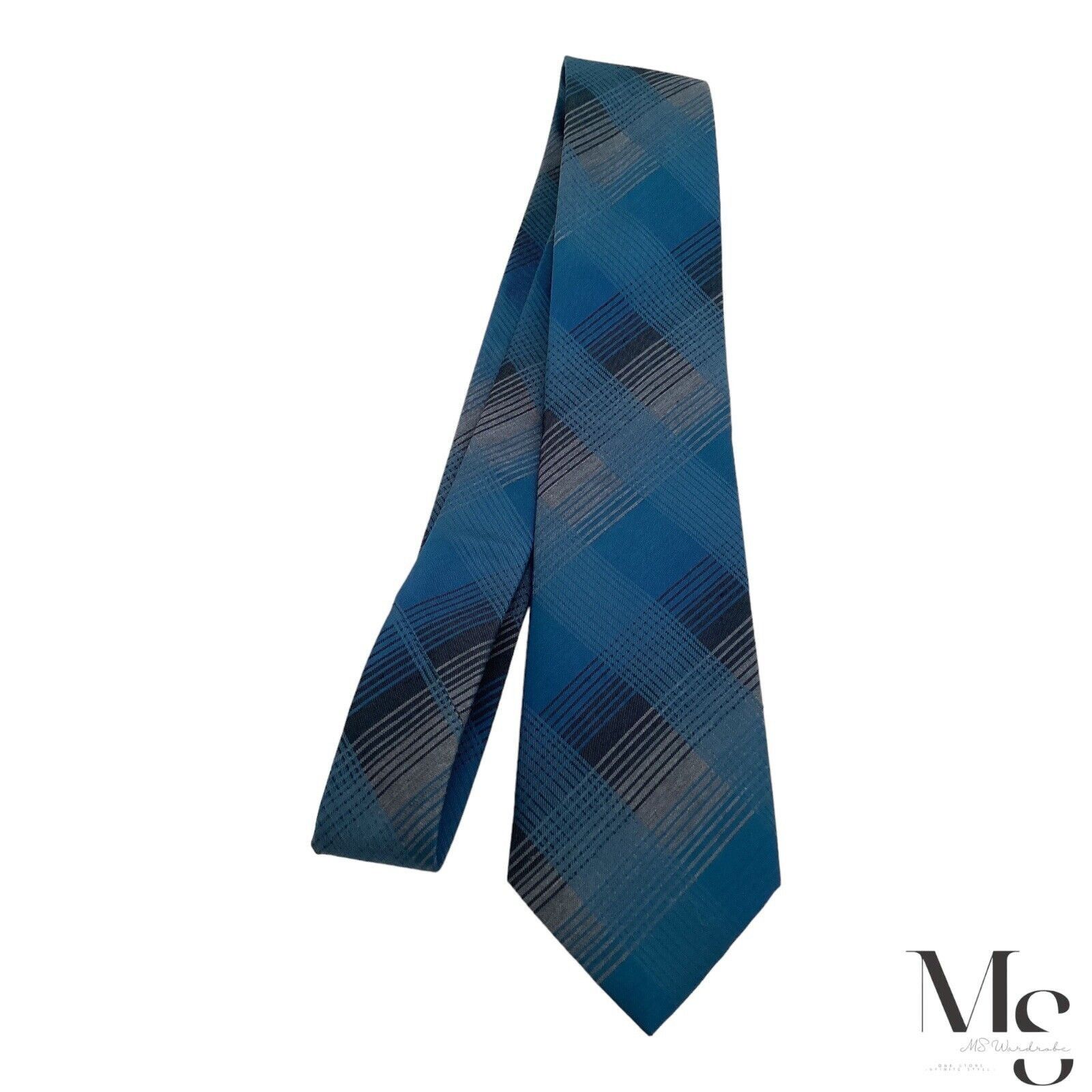 Calvin Klein $65 Calvin Klein Blue Plaid Luxury Silk Bled Tie W: 3" NWT Size ONE SIZE - 6 Thumbnail