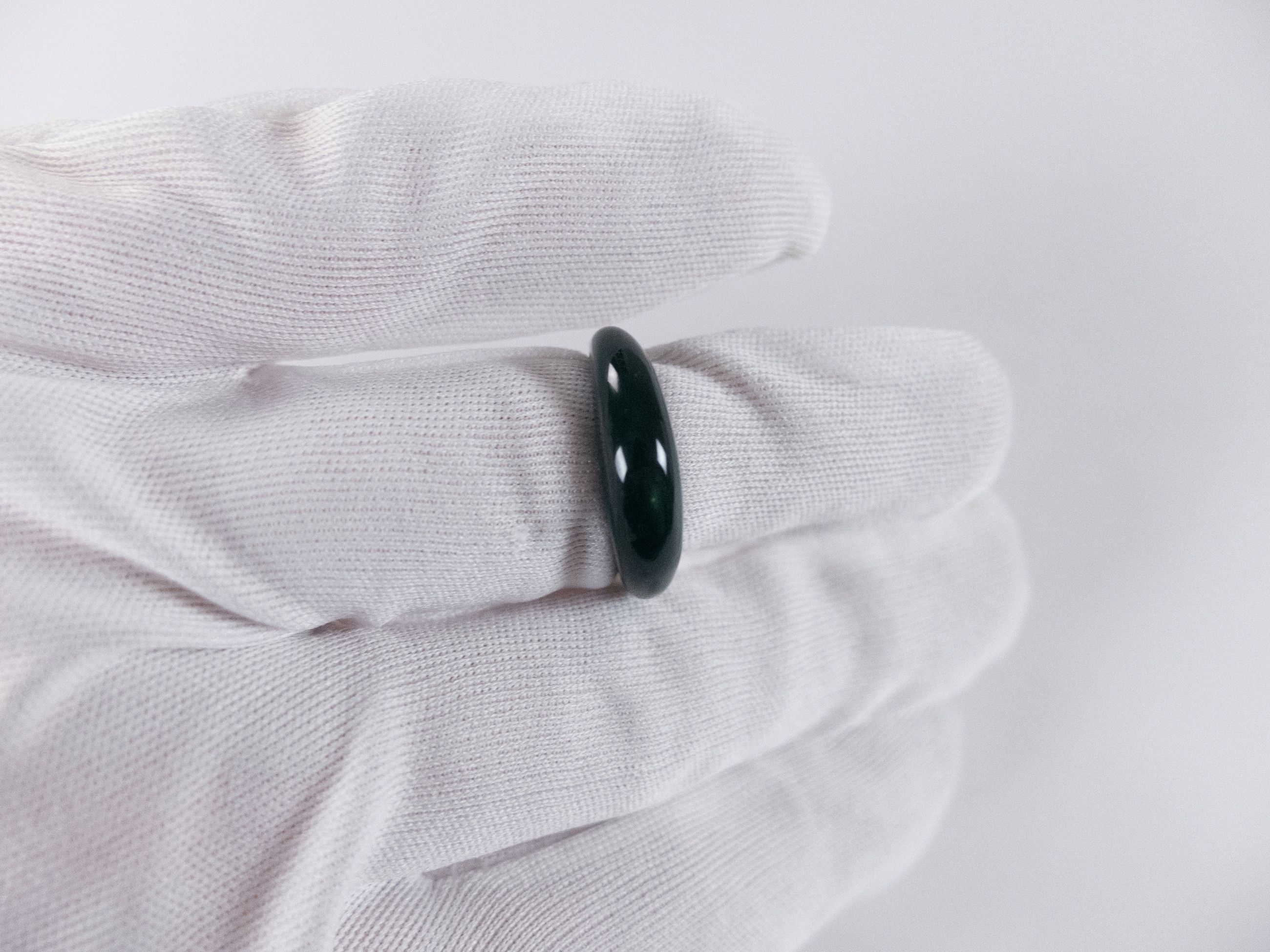 Bottega Veneta BOTTEGA VENETA Spine dark green sculptural silver ring 7 15 Size ONE SIZE - 8 Thumbnail