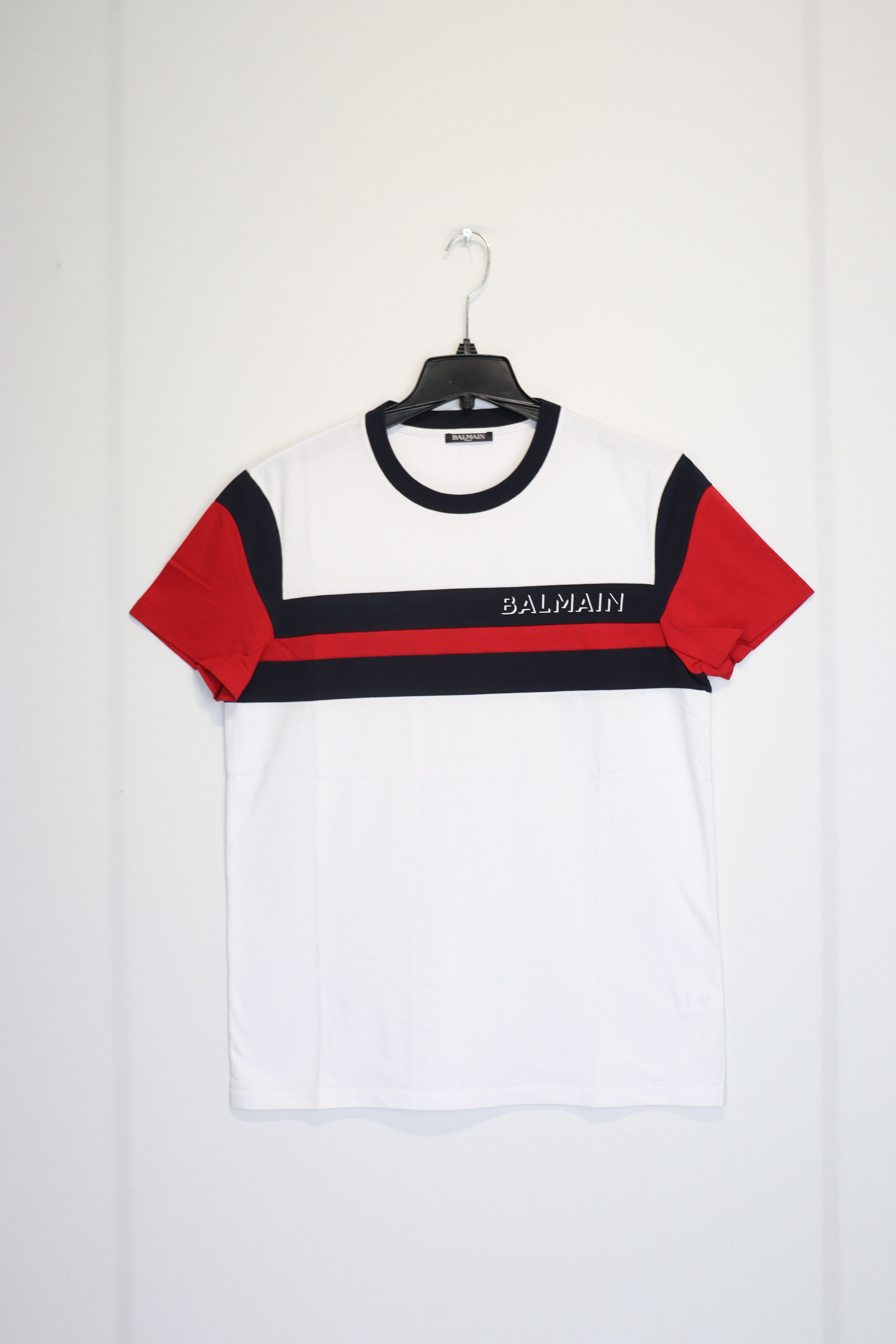 Balmain o1rshd1 T-Shirt in Black/White/Red Size US M / EU 48-50 / 2 - 2 Thumbnail