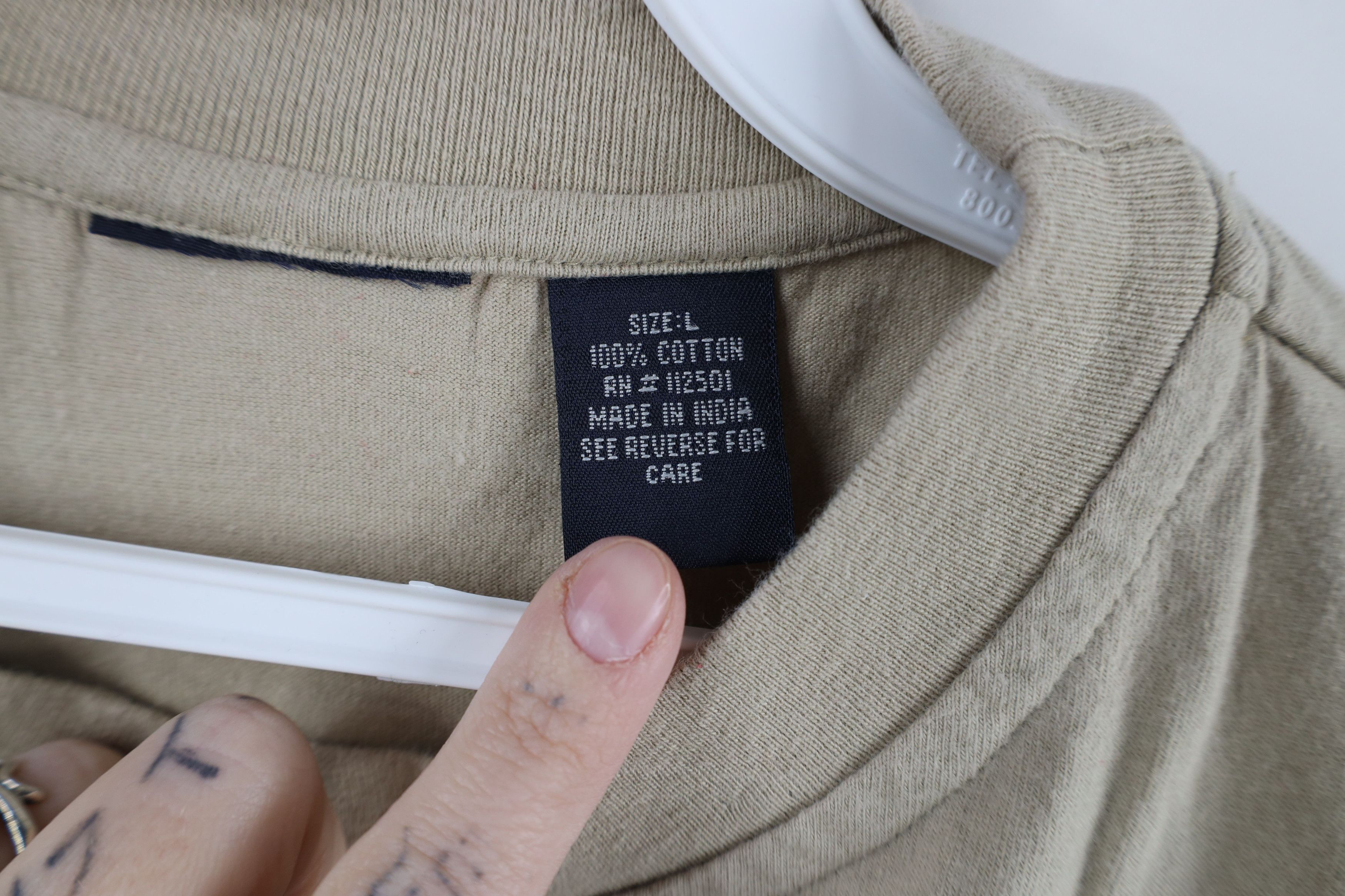 Vintage Vintage 90s Streetwear Short Sleeve T-Shirt Beige Cotton Size US L / EU 52-54 / 3 - 8 Thumbnail