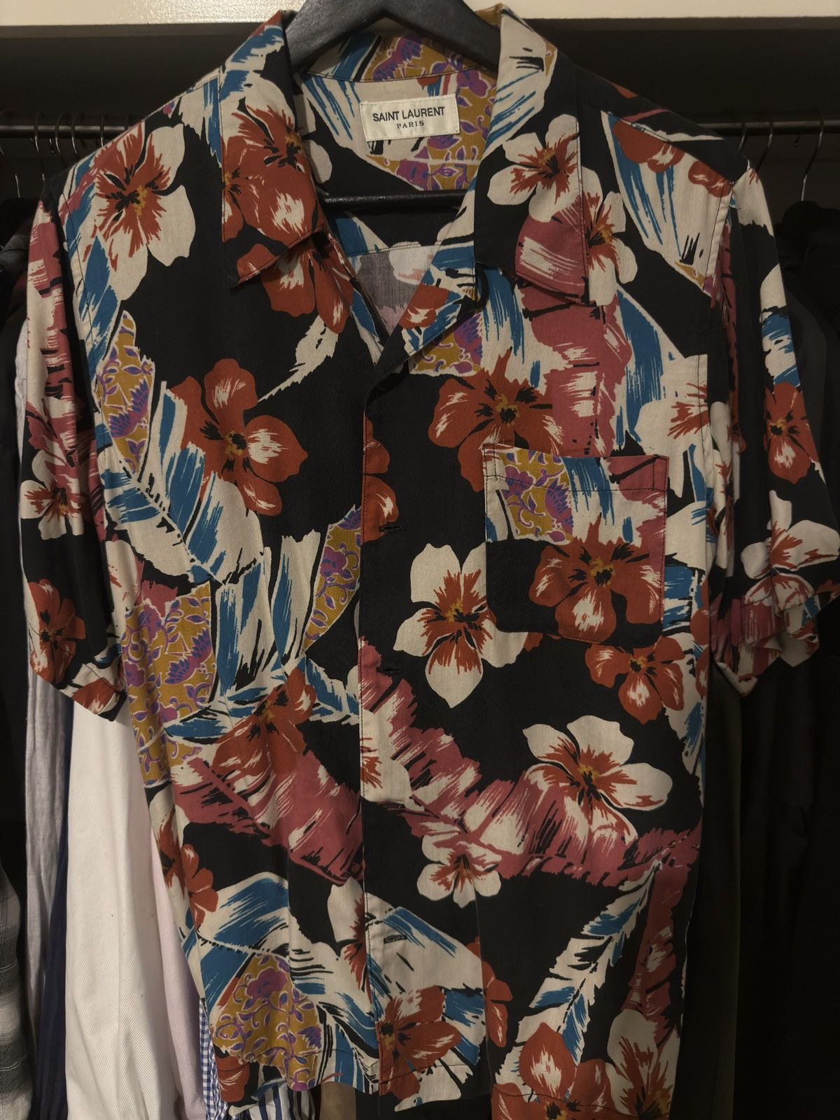 Saint Laurent Paris Hawaiian Print Shirt Size US S / EU 44-46 / 1 - 1 Thumbnail