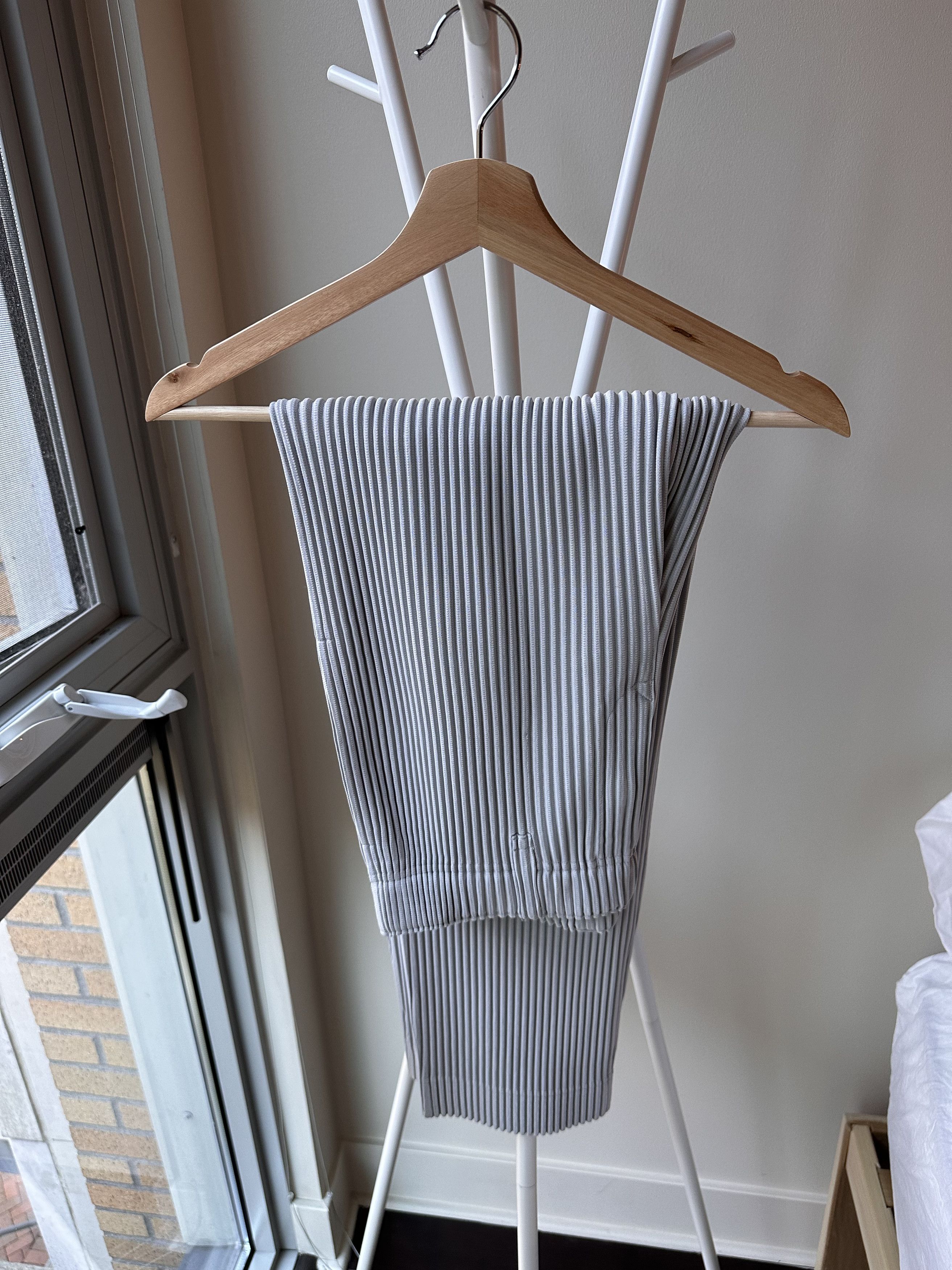 image of Homme Plisse Issey Miyake Homme Plissé Issey Miyake Pleated Pants in Light Gray, Men's (Size 30)