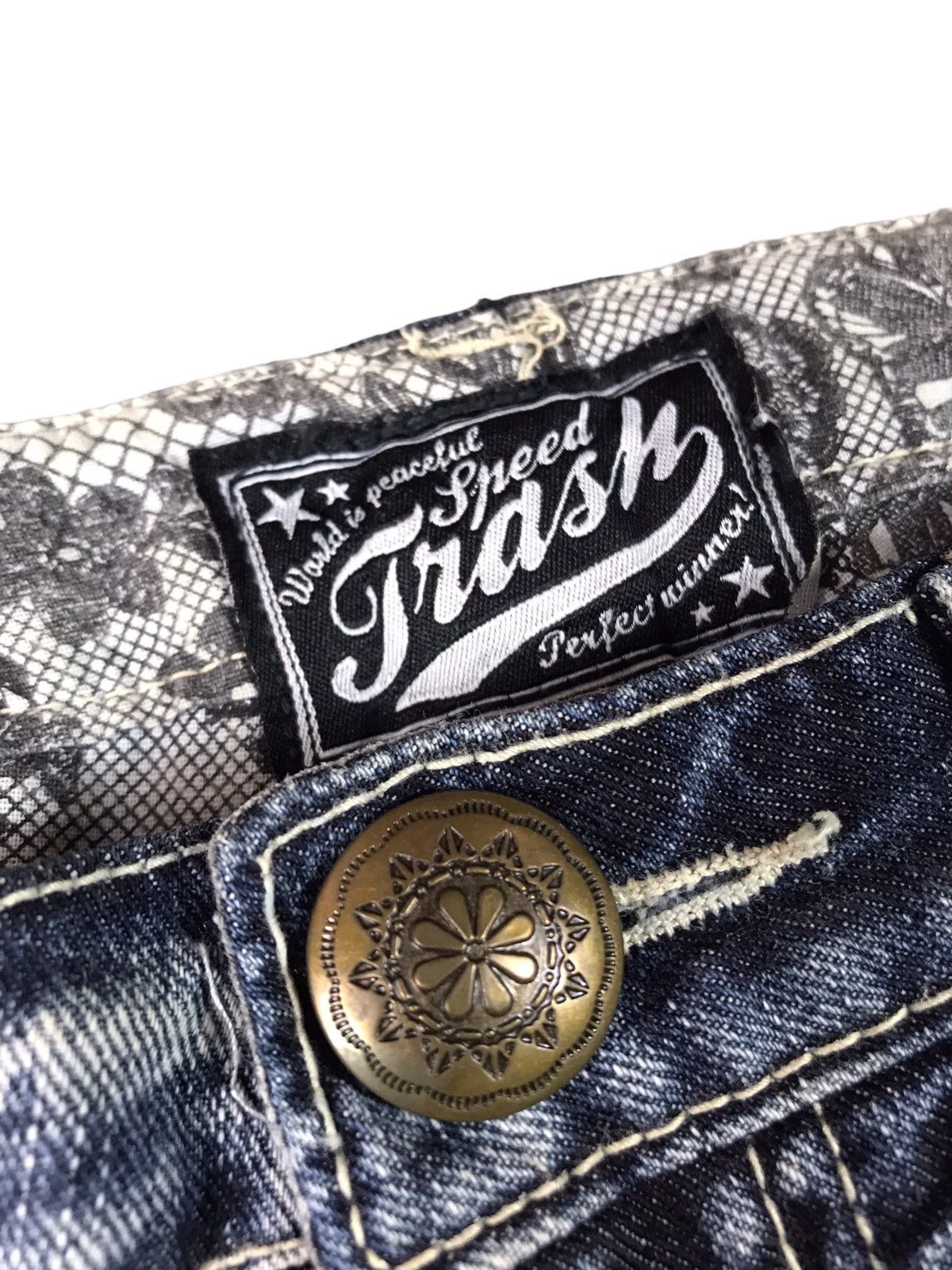 Japanese Brand Vintage Distressed SPEED TRASH JEANS Size US 32 / EU 48 - 5 Thumbnail