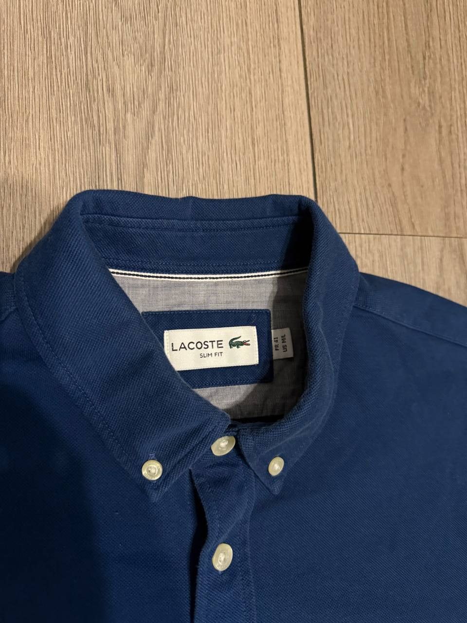 Lacoste Lacost shirt long sleeve mens M/L Blue Cotton Size US M / EU 48-50 / 2 - 4 Thumbnail