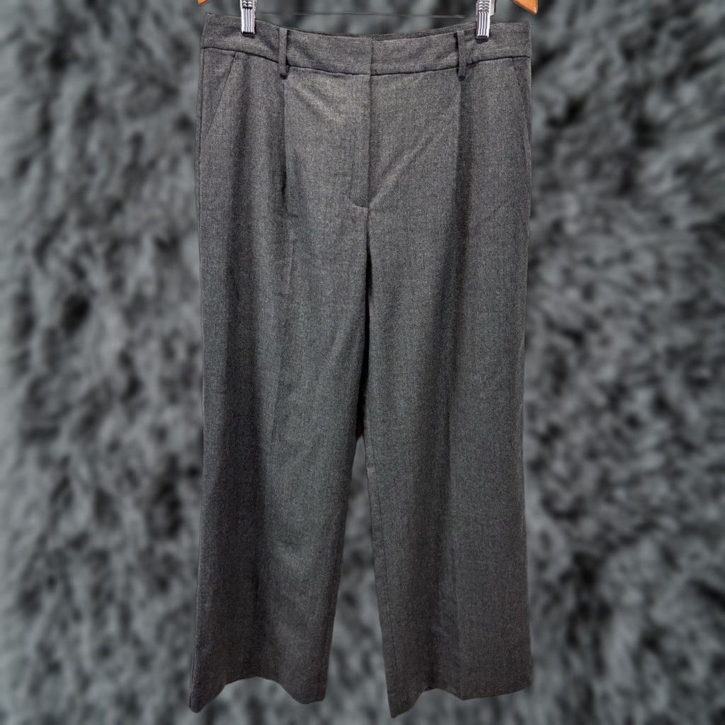 Talbots Talbots Wool Wide Leg Dress Pants Sz 14 Womens Grey Pleated Lined Italian Dress Pants Wide-Leg Womens 14 Grey Size 36" / US 14 / IT 50 - 1 Thumbnail