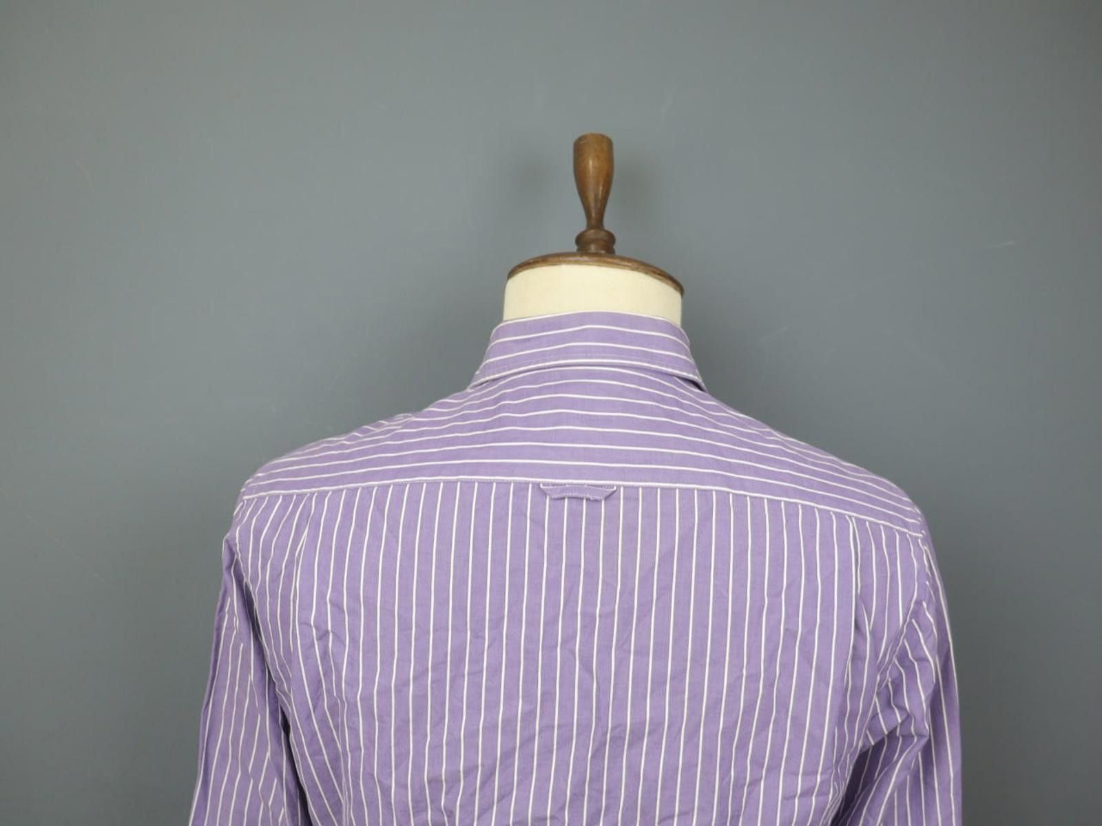 Designer Boggi Milano Purple White Striped Shirt Size M Size US M / EU 48-50 / 2 - 5 Thumbnail