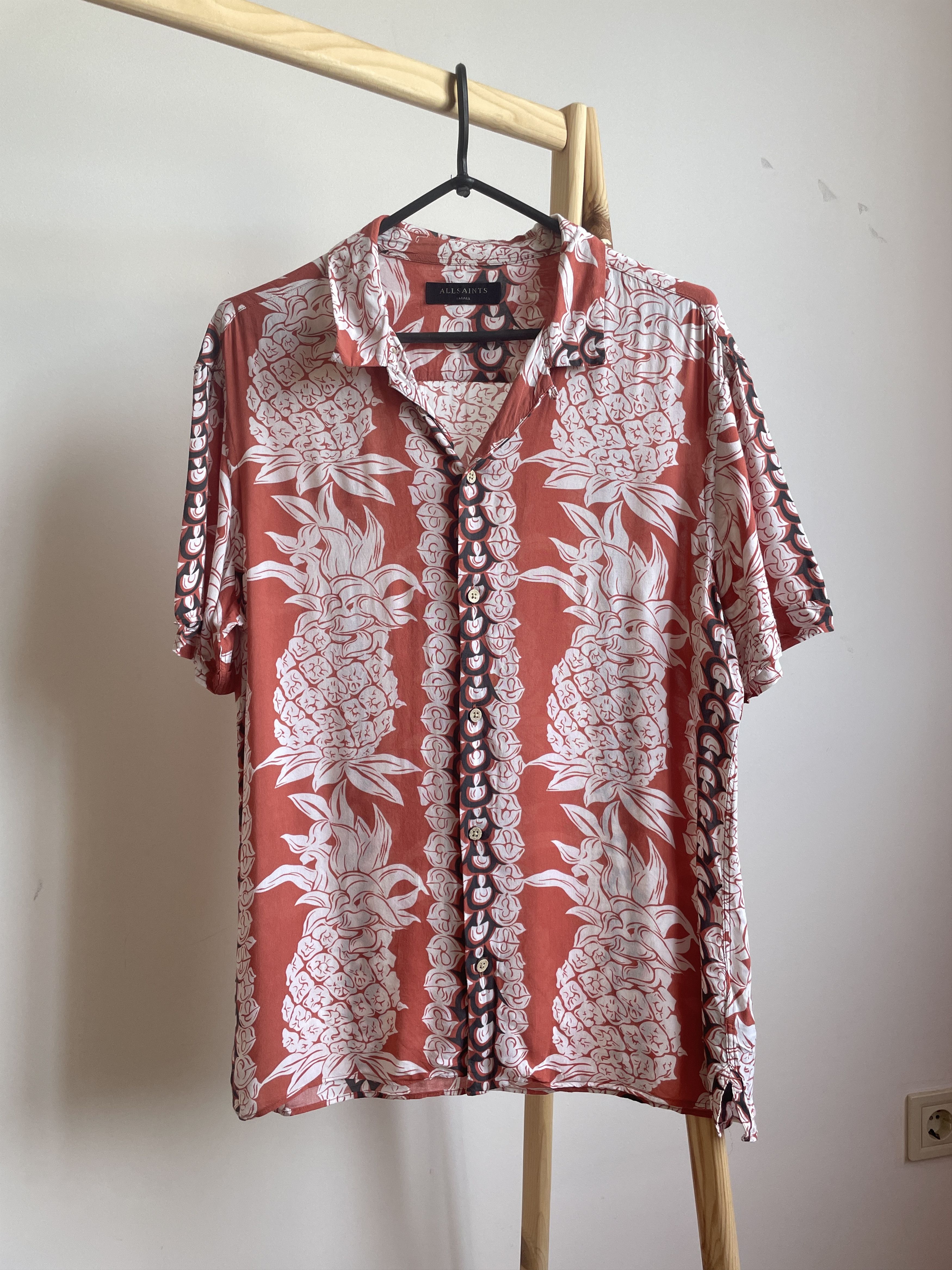 Allsaints Allsaints Ananas Pineapple Print Camp Collar Viscose Shirt Size US S / EU 44-46 / 1 - 1 Thumbnail