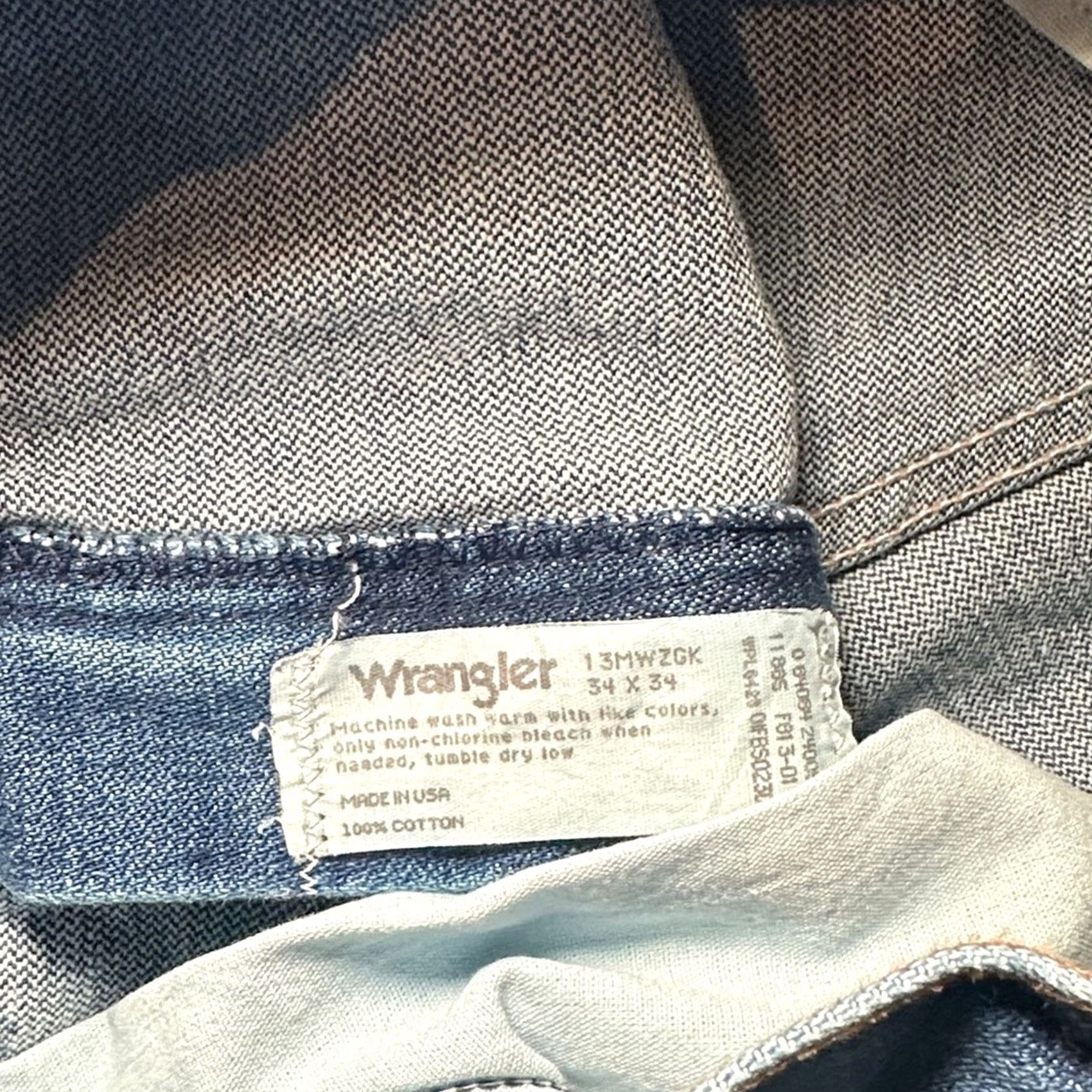 Wrangler VINTAGE Wrangler Cowboy Cut Original Fit Straight Jeans 34x34 Mens Blue 34 Regular Straight Jeans Size US 34 / EU 50 - 8 Thumbnail