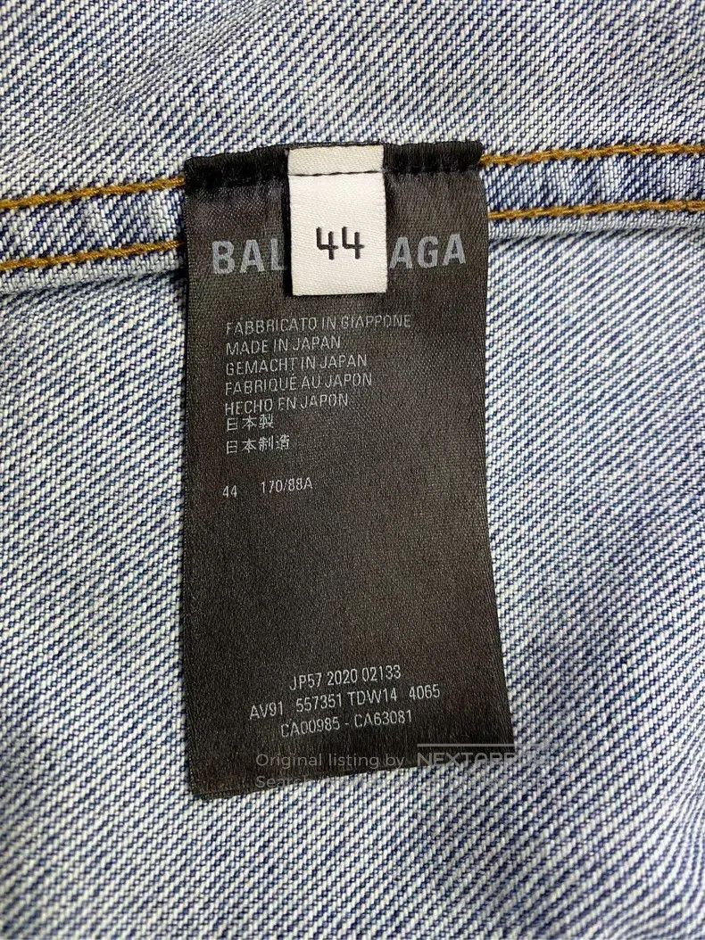 Balenciaga Balenciaga Denim Jacket with Back Logo Embroidery Size US S / EU 44-46 / 1 - 5 Thumbnail